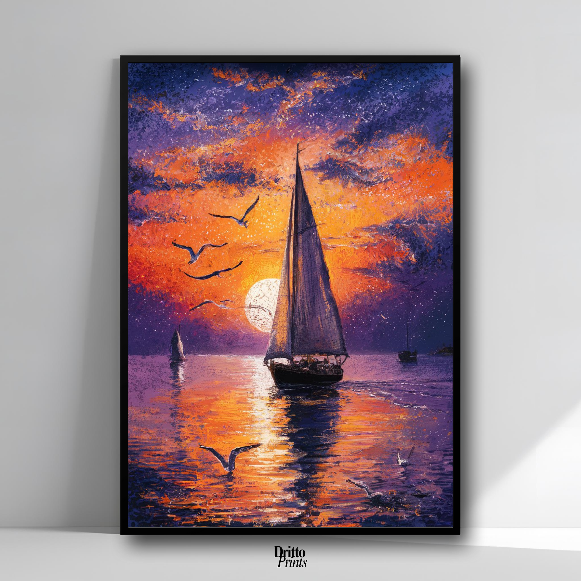 (FD31) When the Sea Glows - Framed matte paper poster