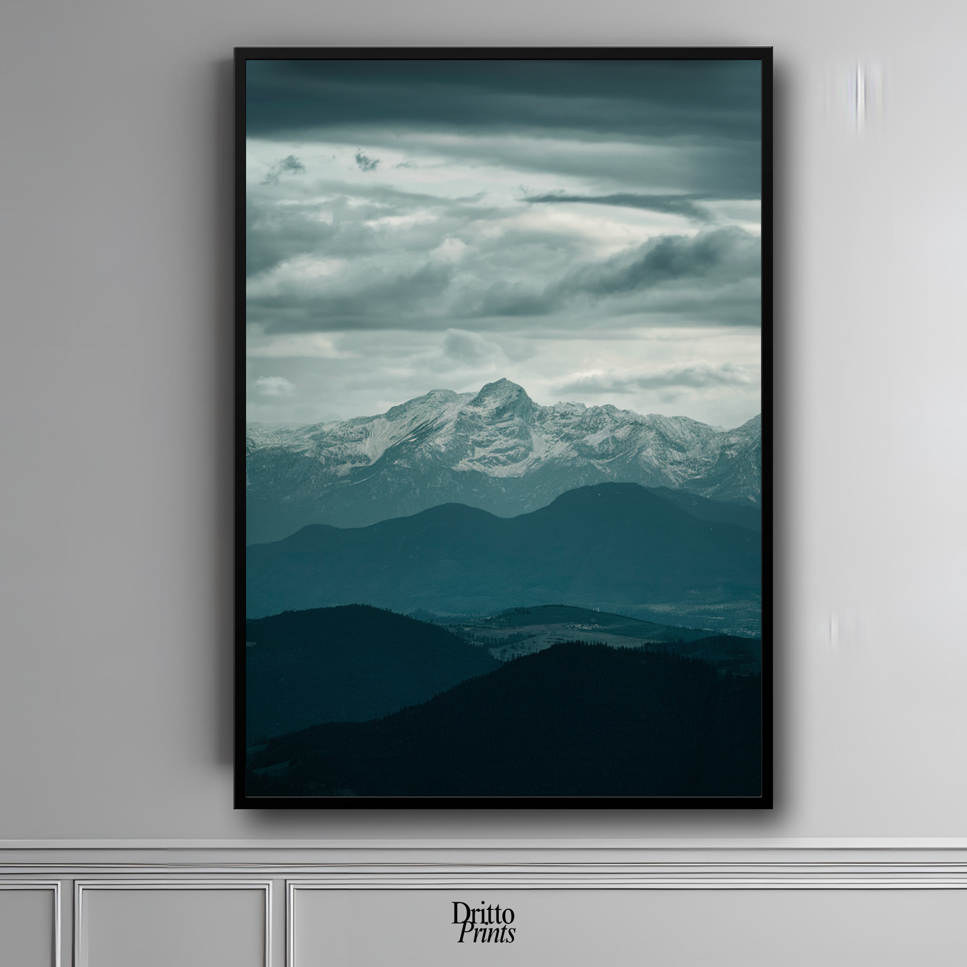 (FD24) Veil of Mountains - Framed matte paper poster