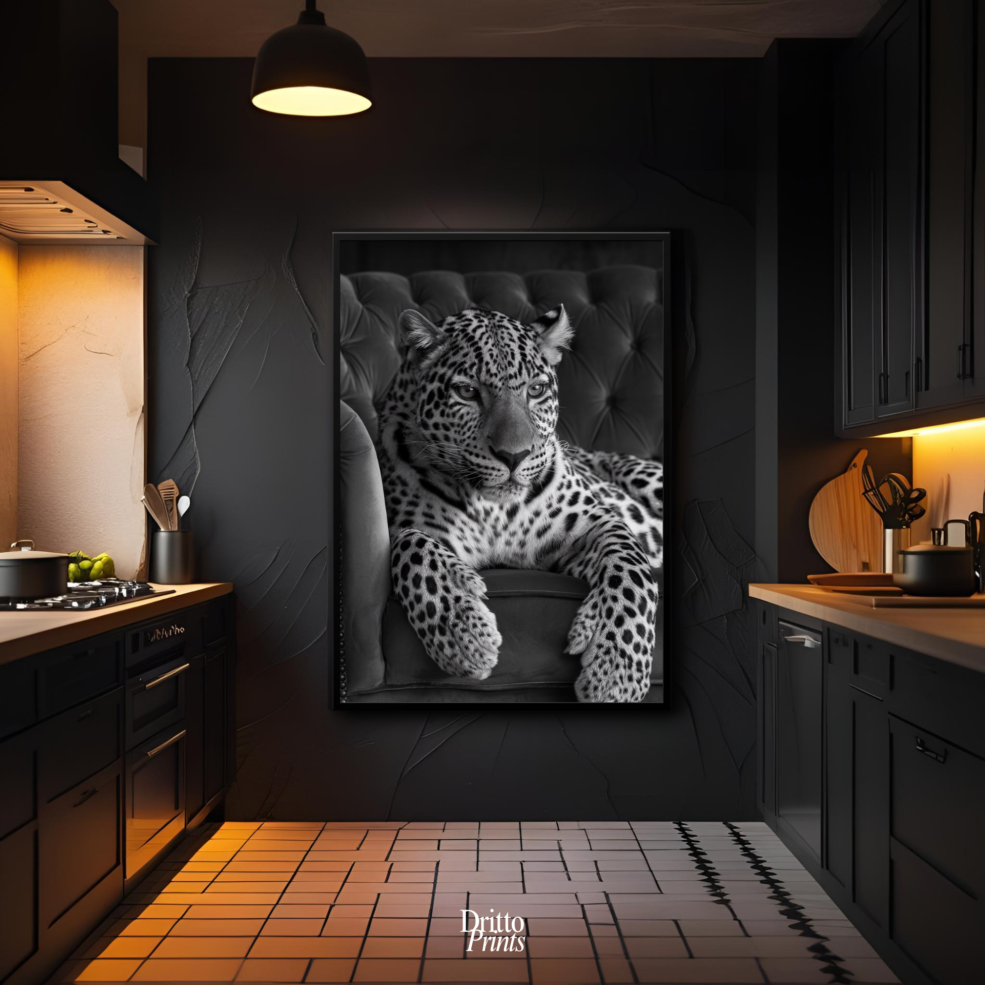 (FD8) The Silent Leopard - Framed matte paper poster