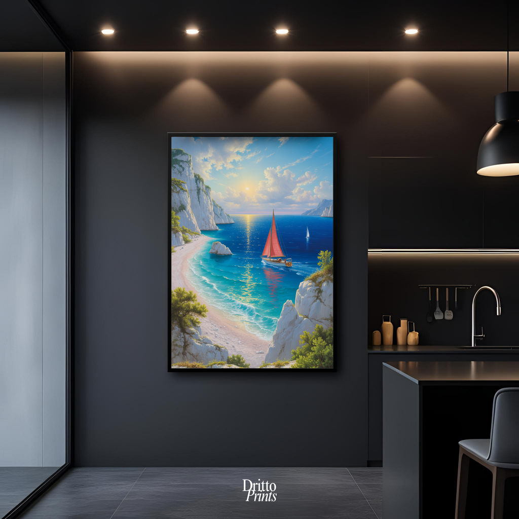 (FD10) Mediterranean Light - Framed matte paper poster