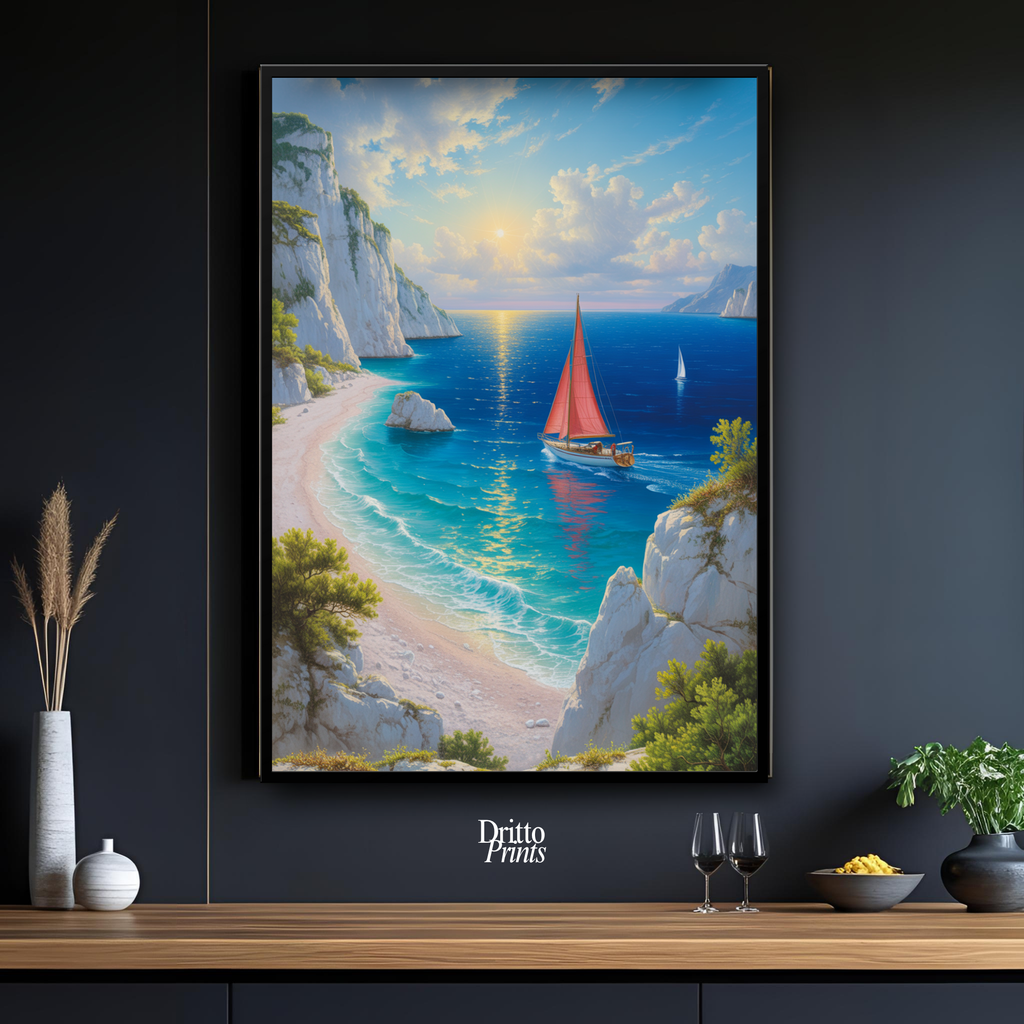 (FD10) Mediterranean Light - Framed matte paper poster
