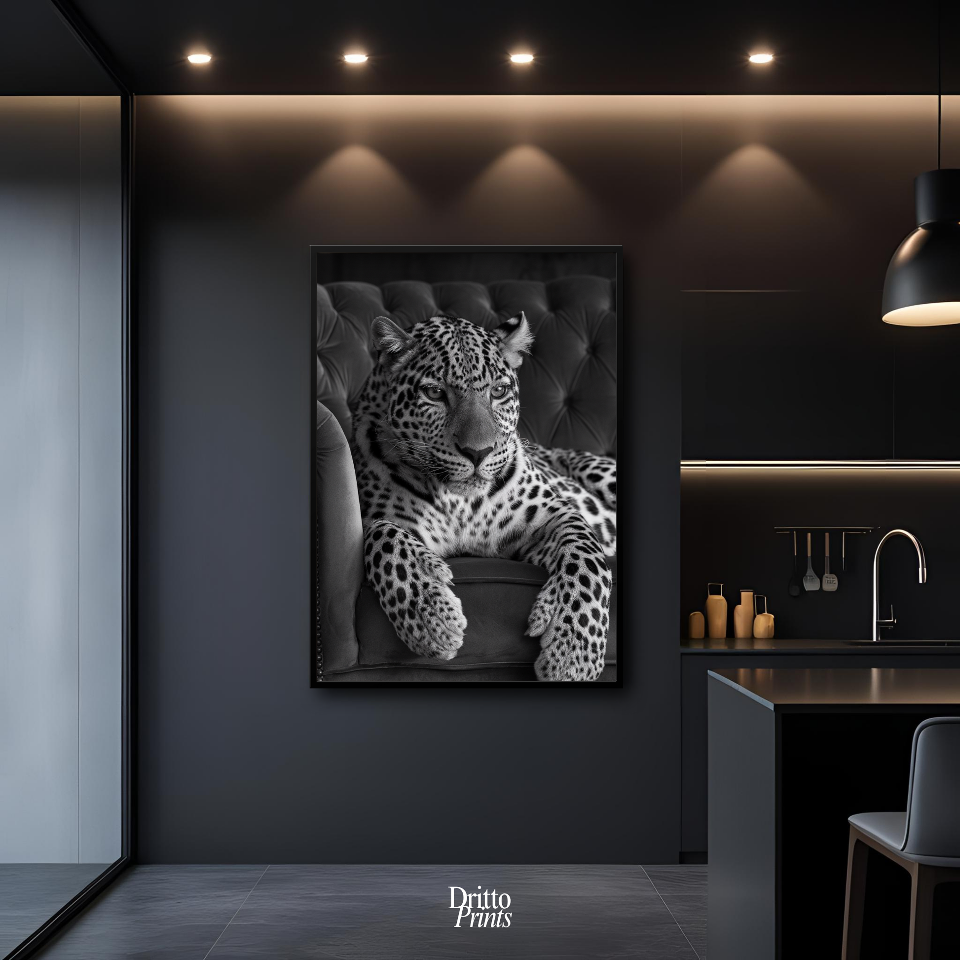 (FD8) The Silent Leopard - Framed matte paper poster
