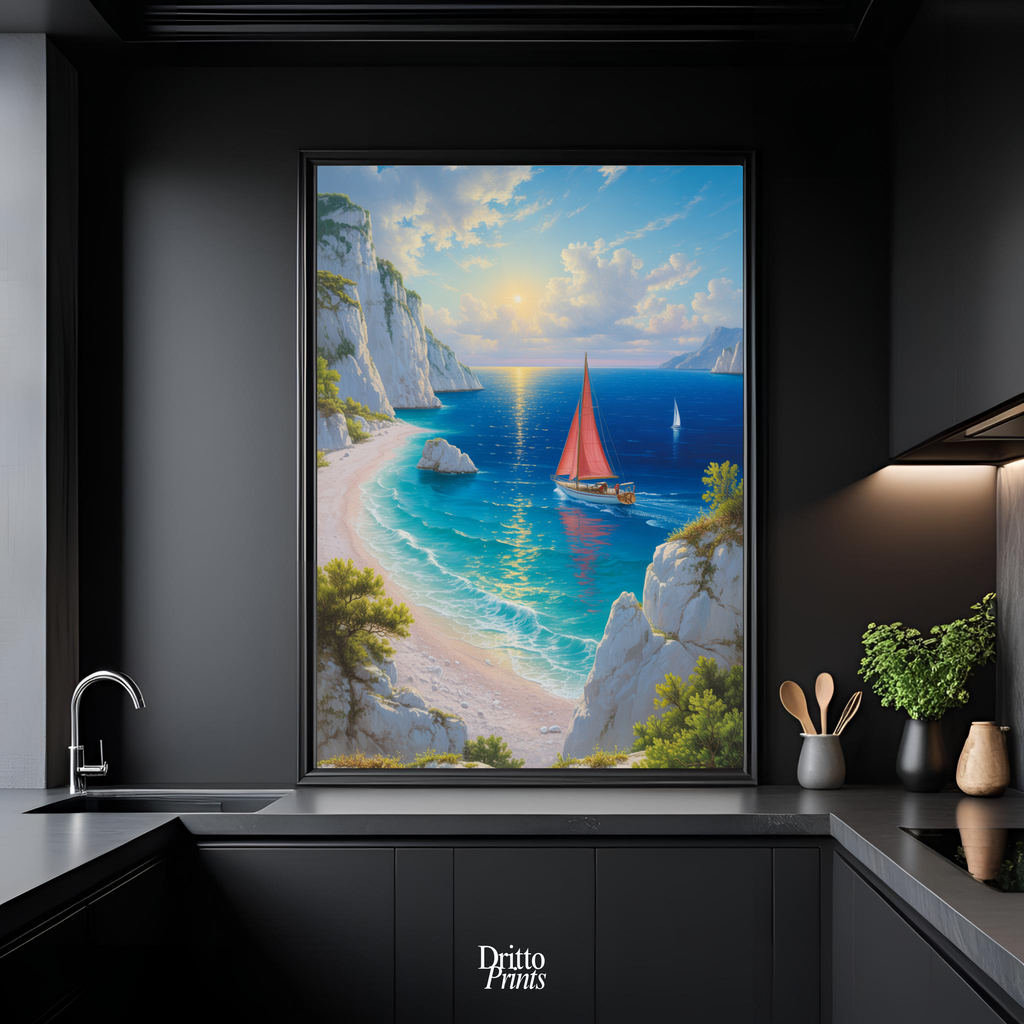 (FD10) Mediterranean Light - Framed matte paper poster