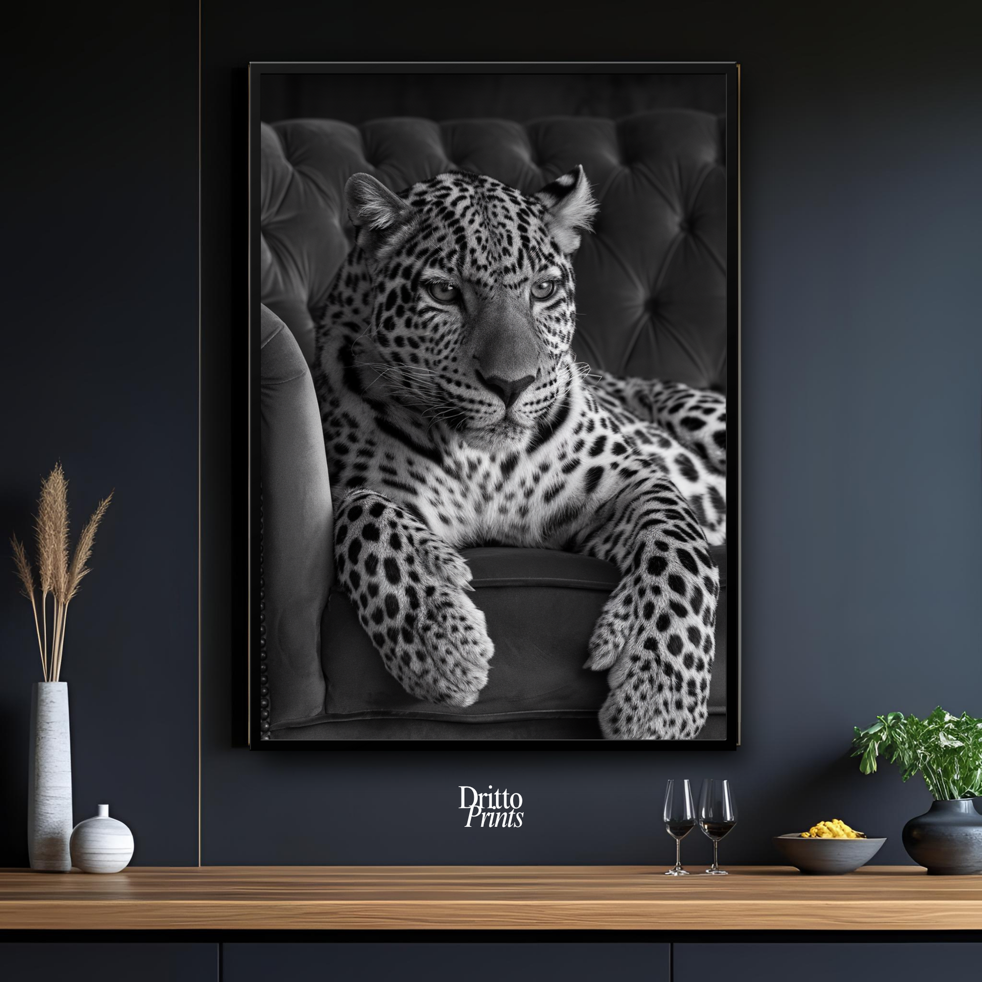 (FD8) The Silent Leopard - Framed matte paper poster