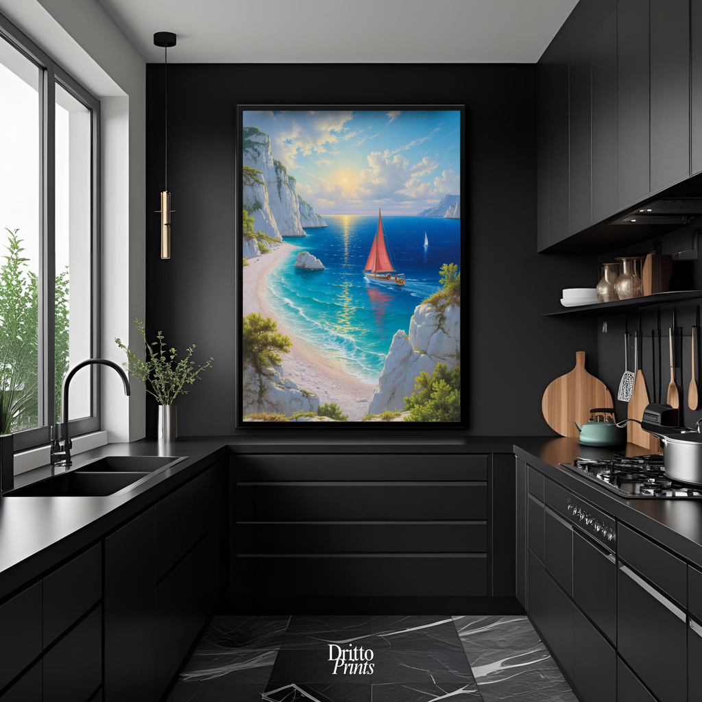 (FD10) Mediterranean Light - Framed matte paper poster