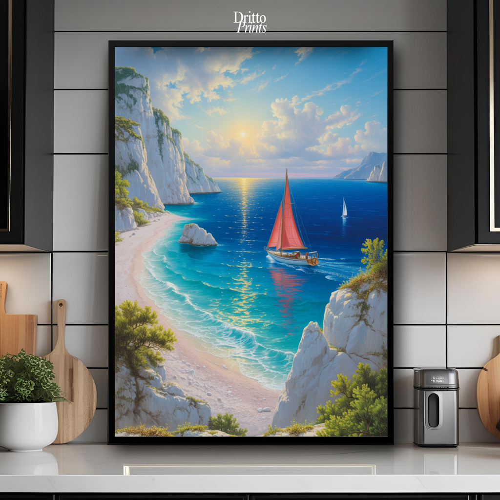 (FD10) Mediterranean Light - Framed matte paper poster