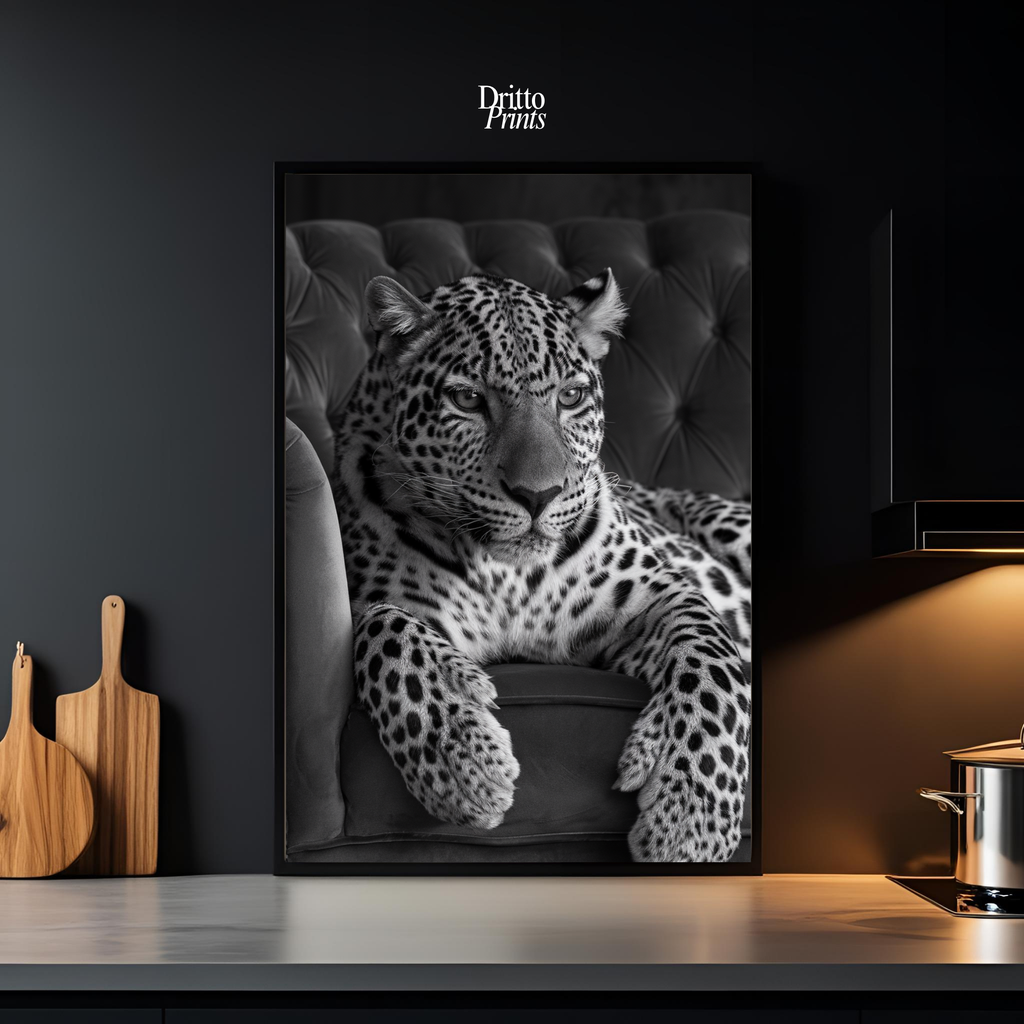 (FD8) The Silent Leopard - Framed matte paper poster