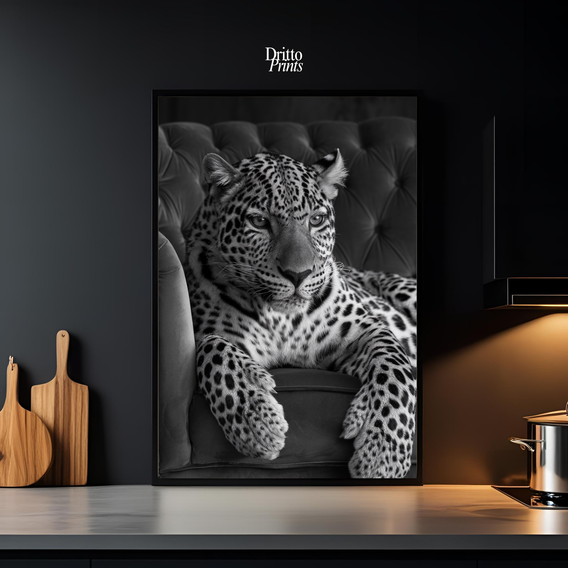 (FD8) The Silent Leopard - Framed matte paper poster
