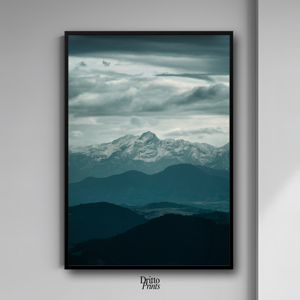 (FD24) Veil of Mountains - Framed matte paper poster