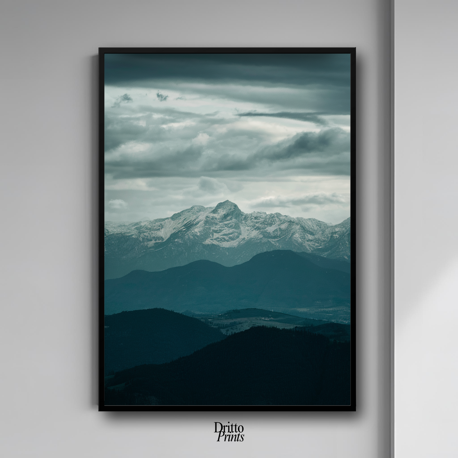 (FD24) Veil of Mountains - Framed matte paper poster