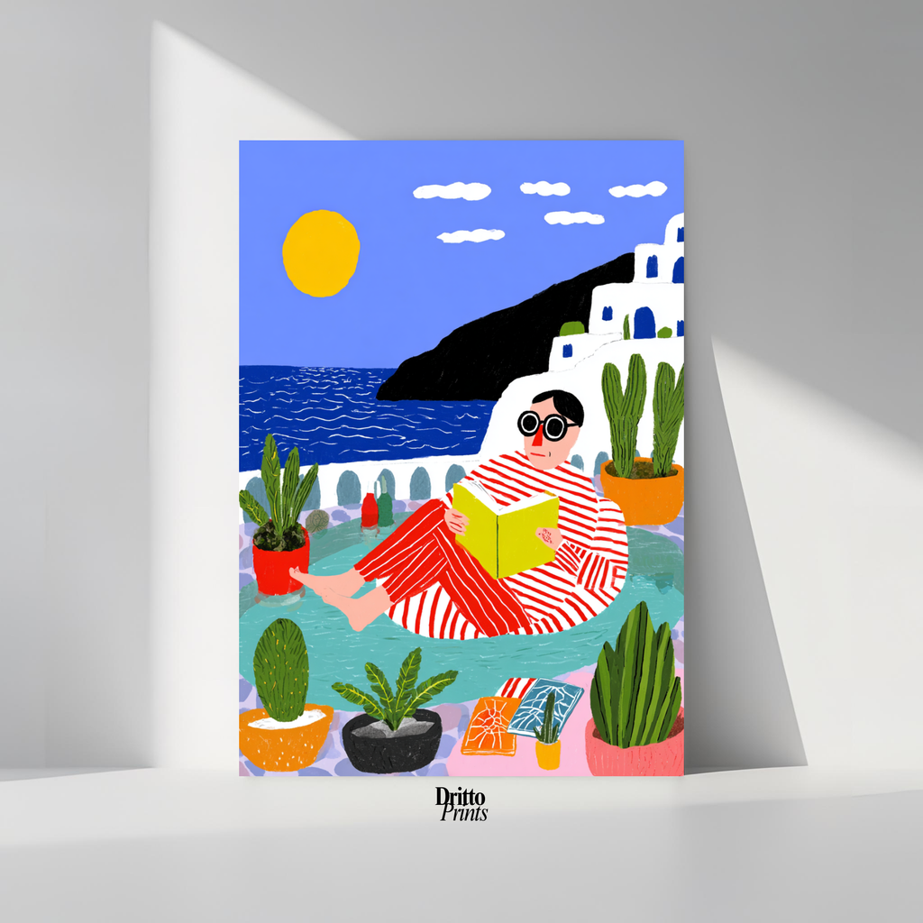 (PD38) Morning Glow at the Villa – 1980s Poolside Poster