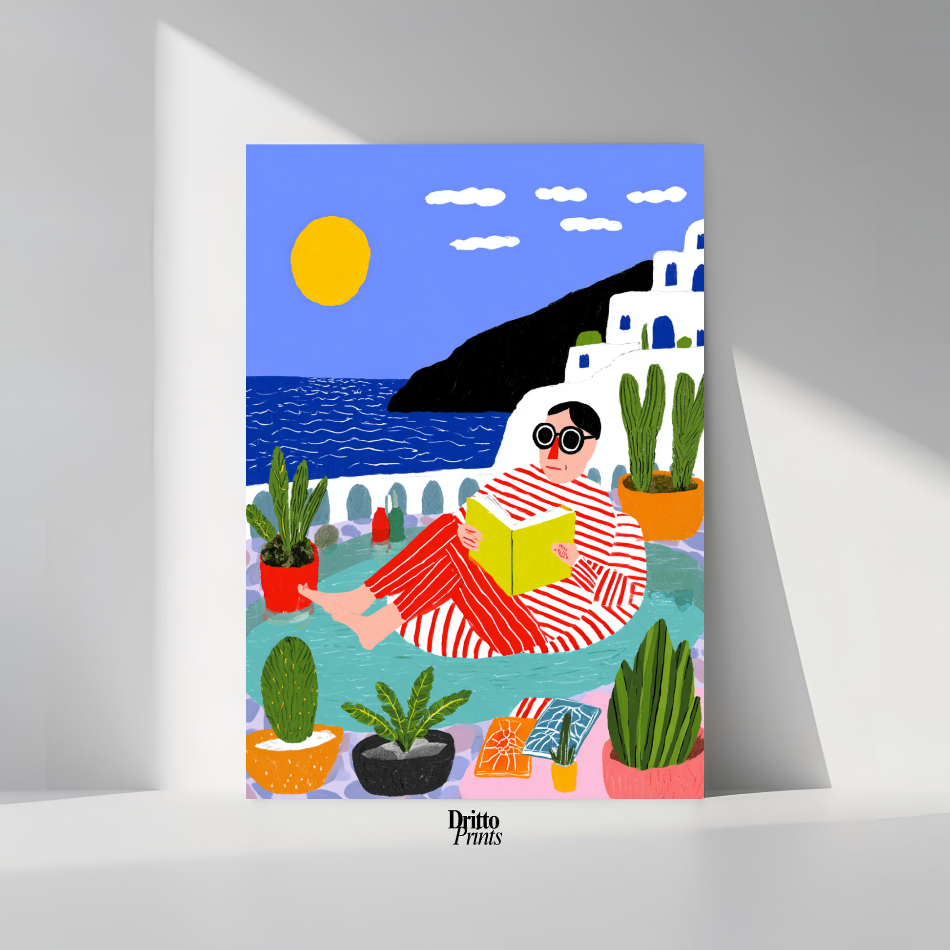 (PD38) Morning Glow at the Villa – 1980s Poolside Poster