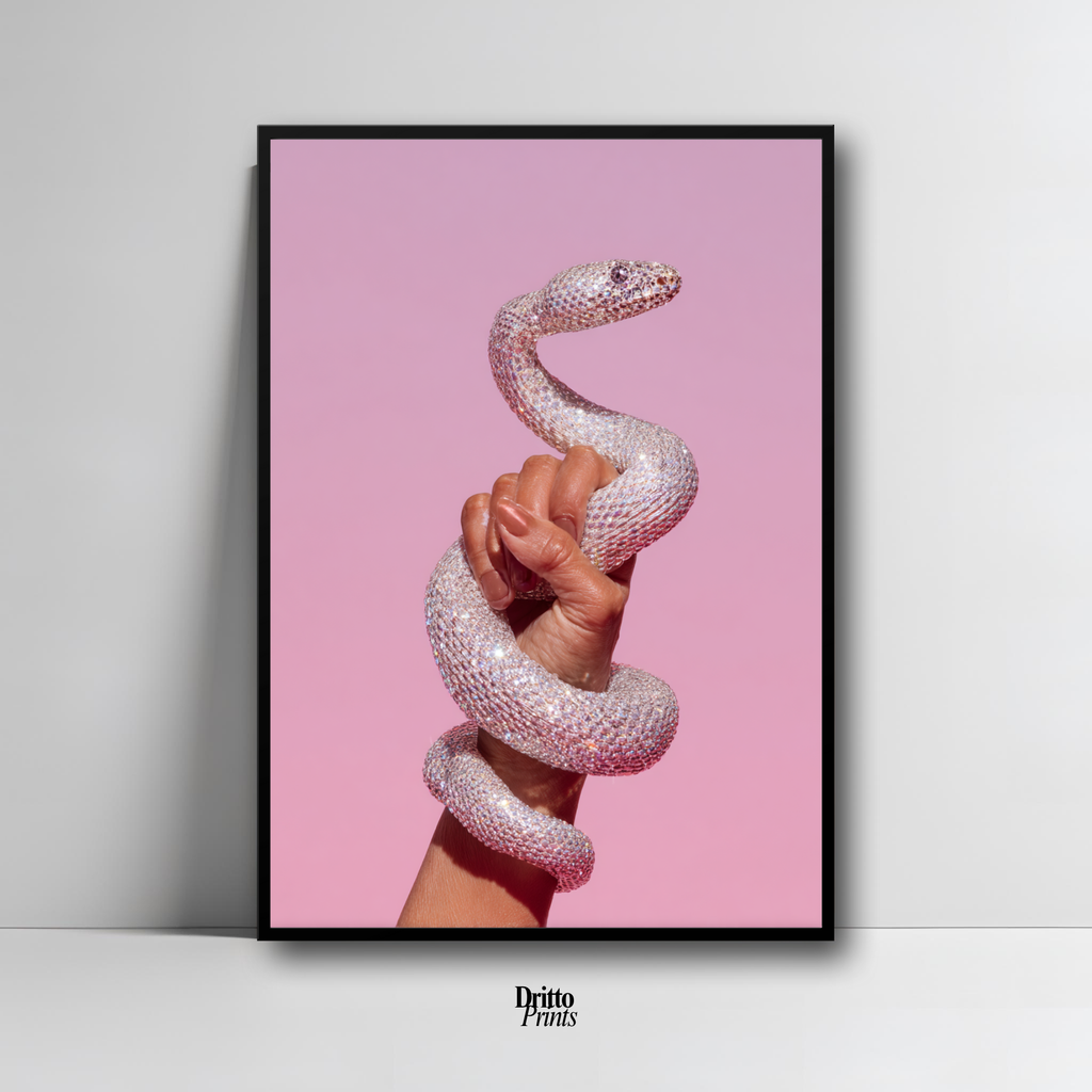 (FD31) Diamond Serpent in Her Hand - Framed matte paper poster