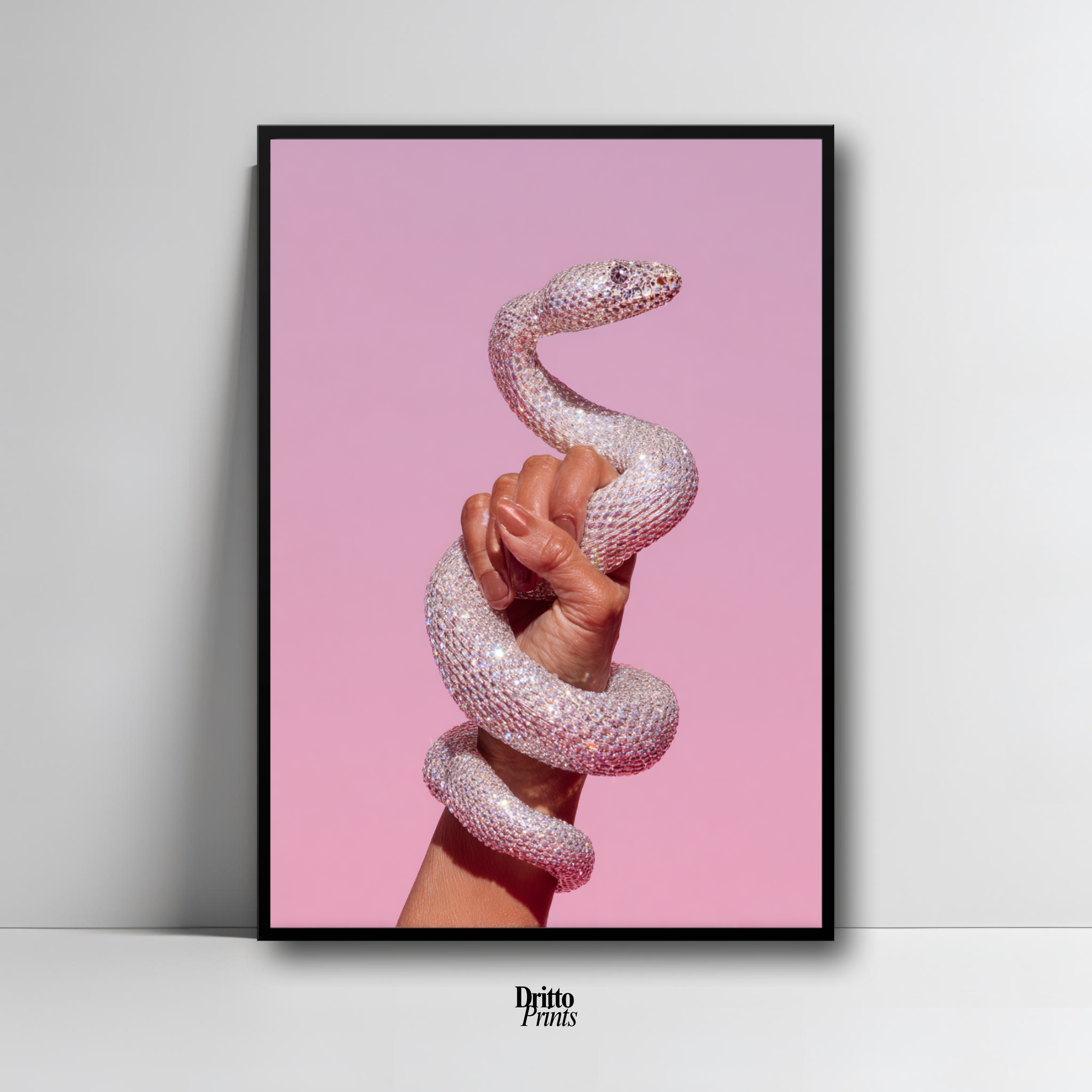 (FD31) Diamond Serpent in Her Hand - Framed matte paper poster
