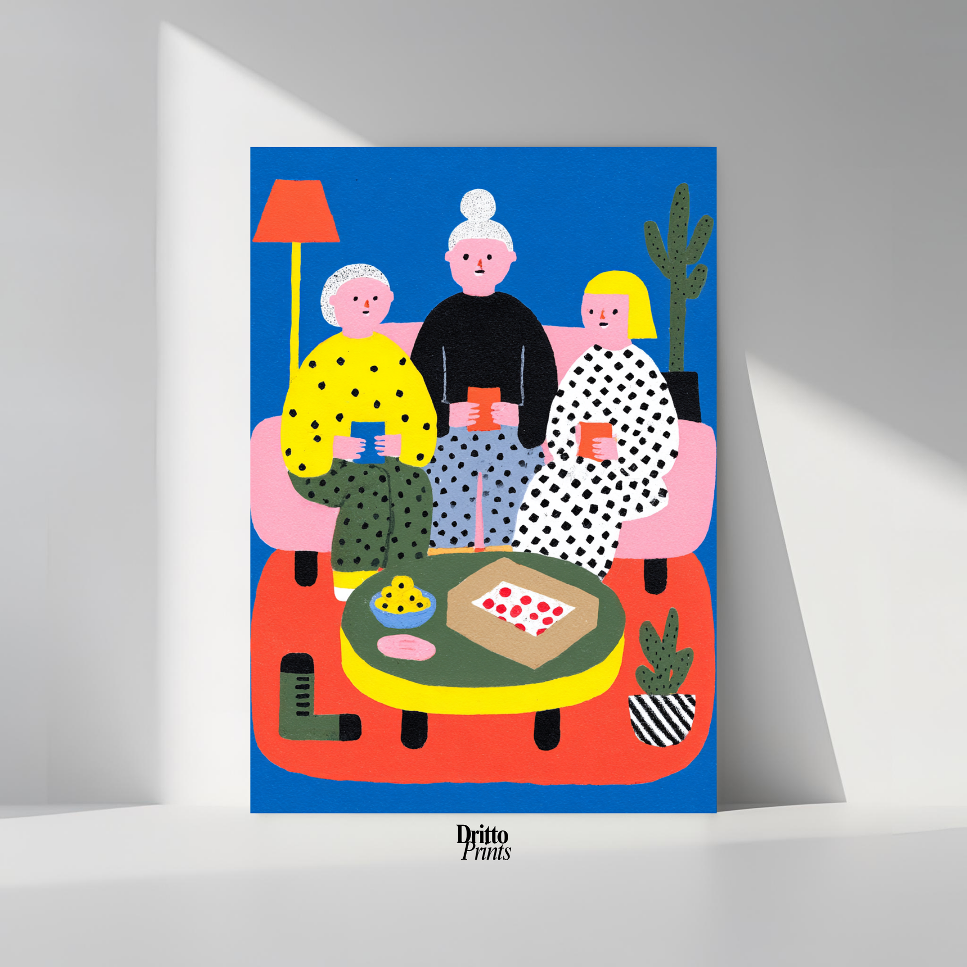 (PD36) Retro Sleepover – Pizza, Batman & 80s Living Room Poster