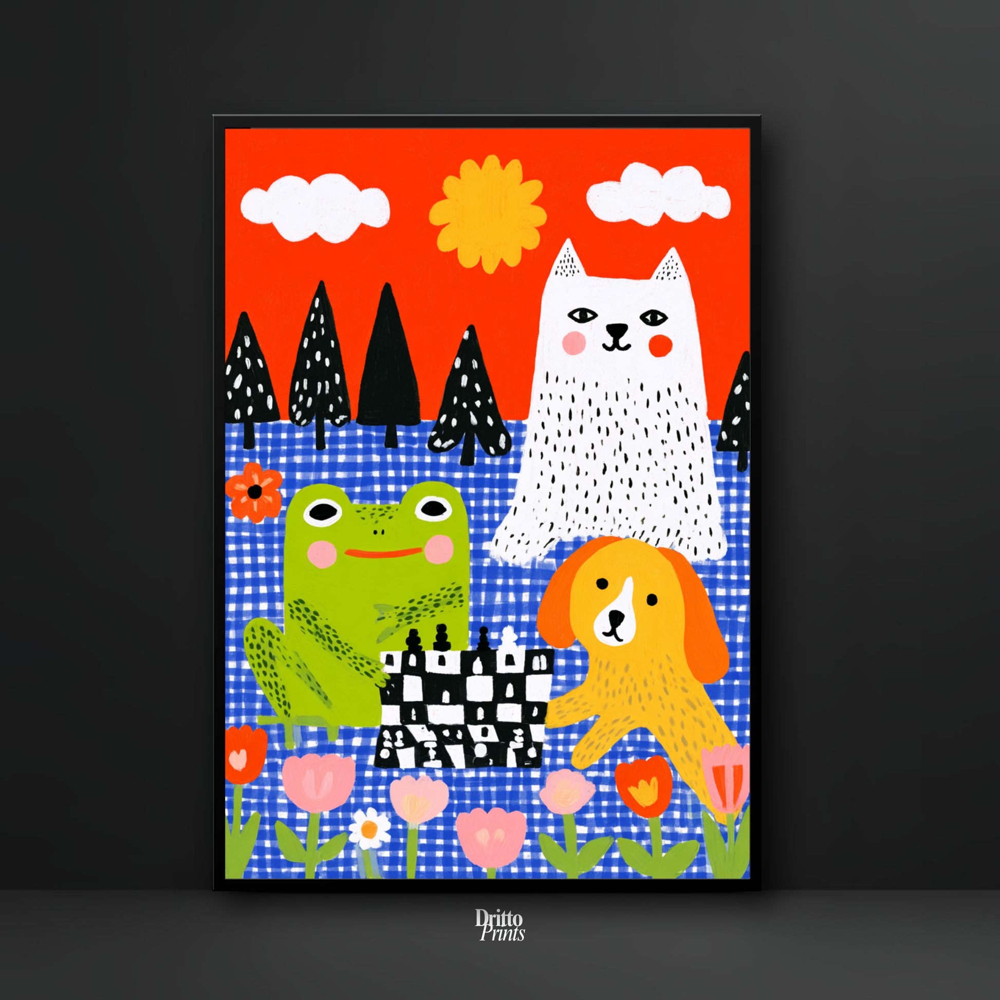 (FD49) The Game Night Trio – Framed matte paper poster