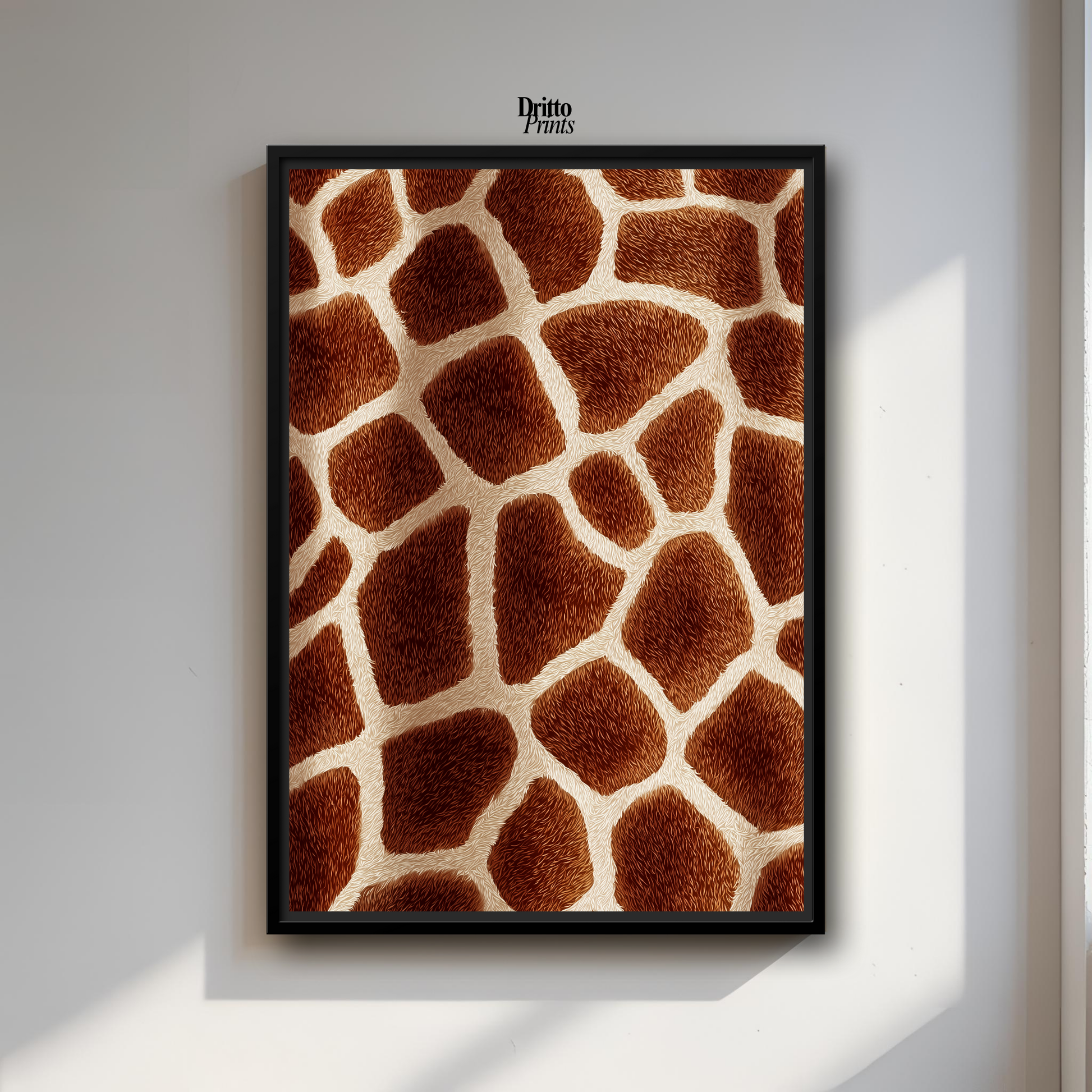 (CF7) Giraffe Stripes Skin Pattern - Framed canvas