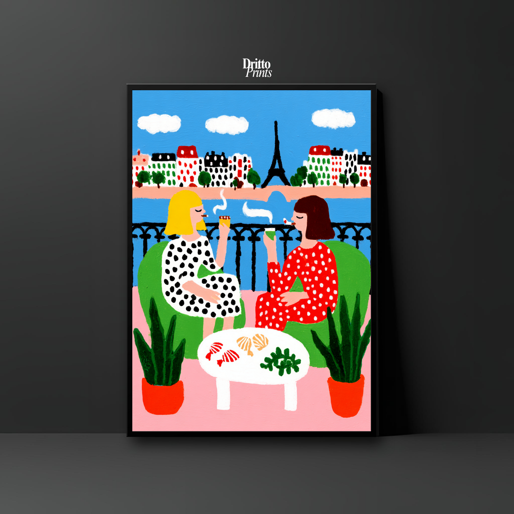 (FD36) Balcony Moments in Paris – Matisse Style Framed Matte Paper Poster