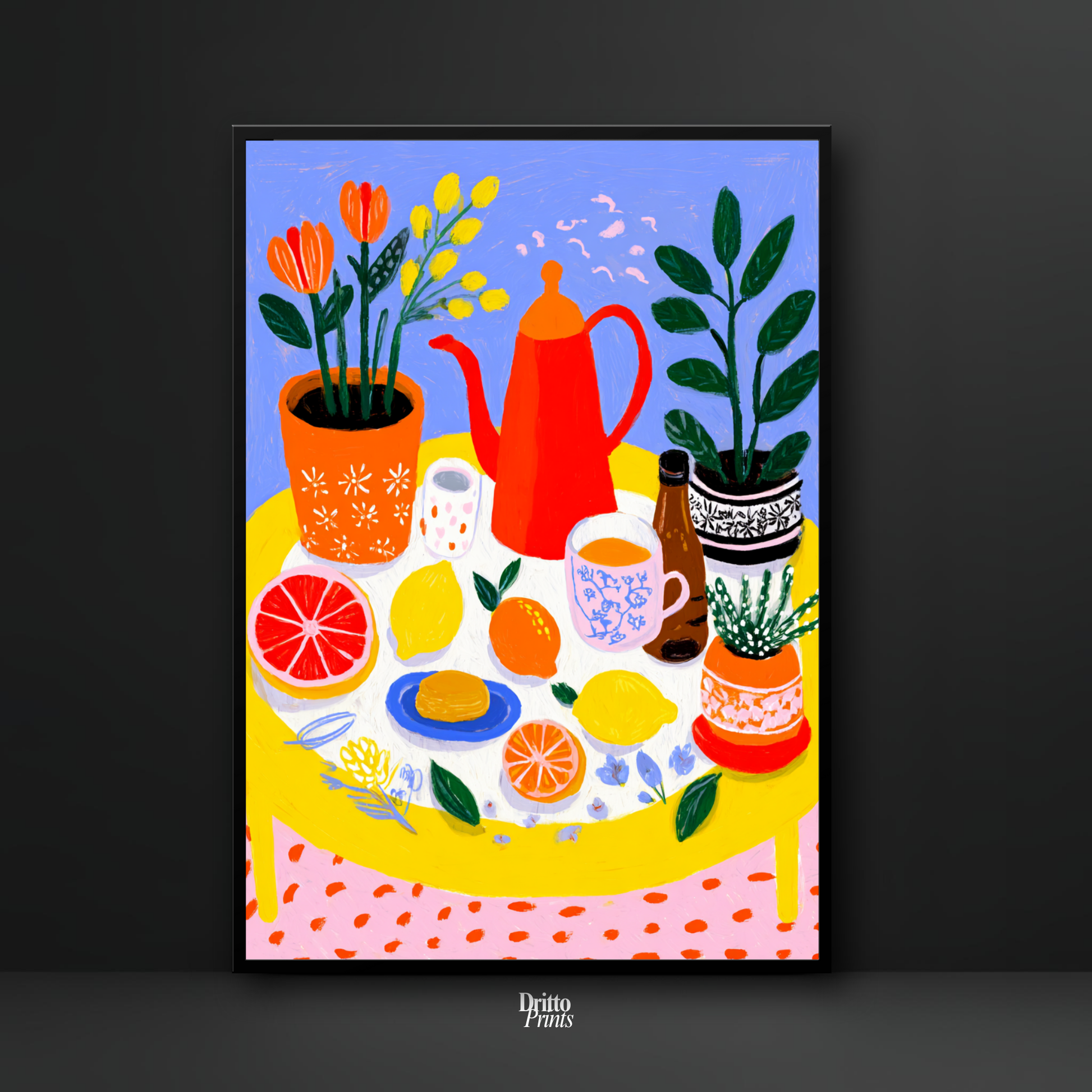 (FD44) Dacha Morning Table - Framed matte paper poster