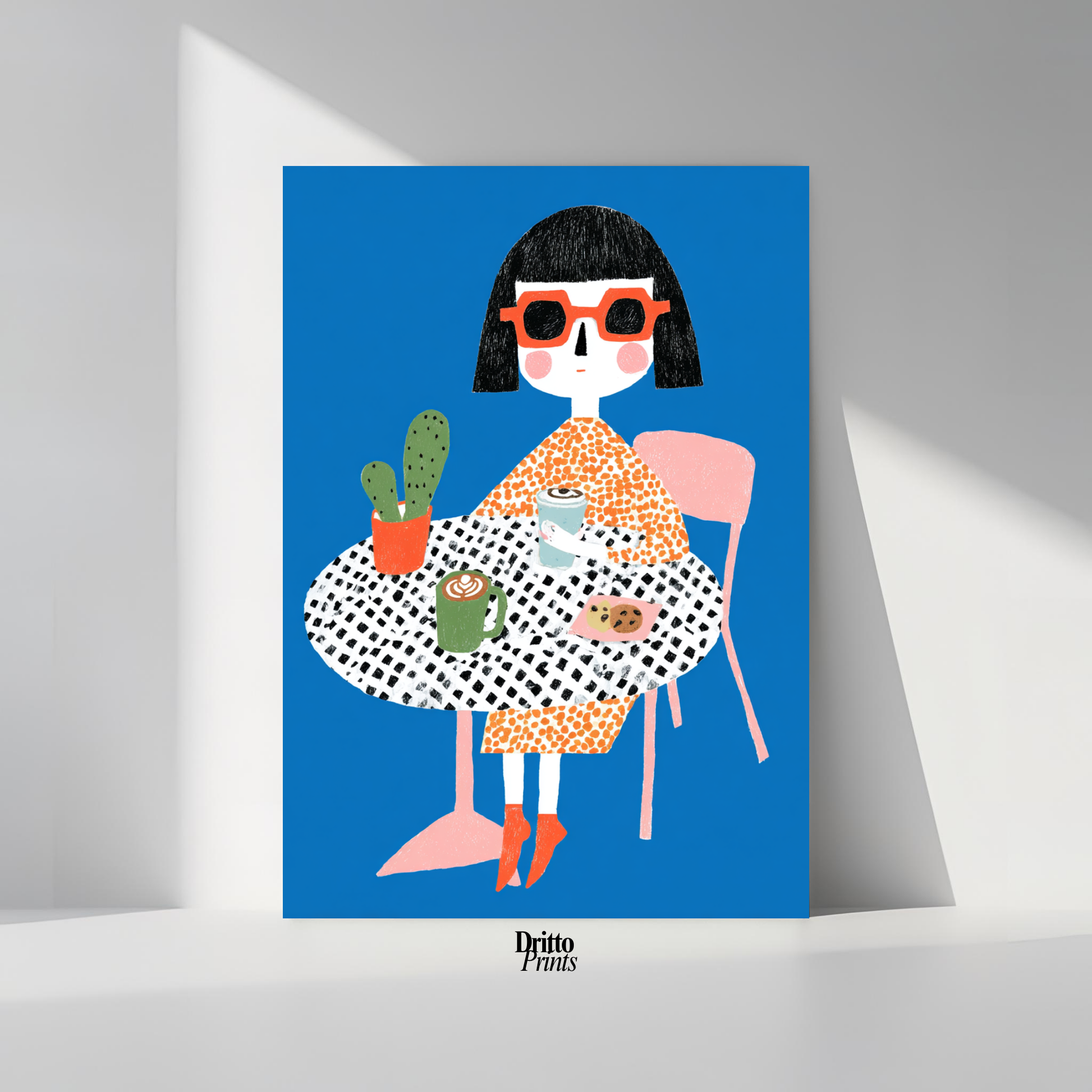 (PD42) Woman At Cafe - Poster