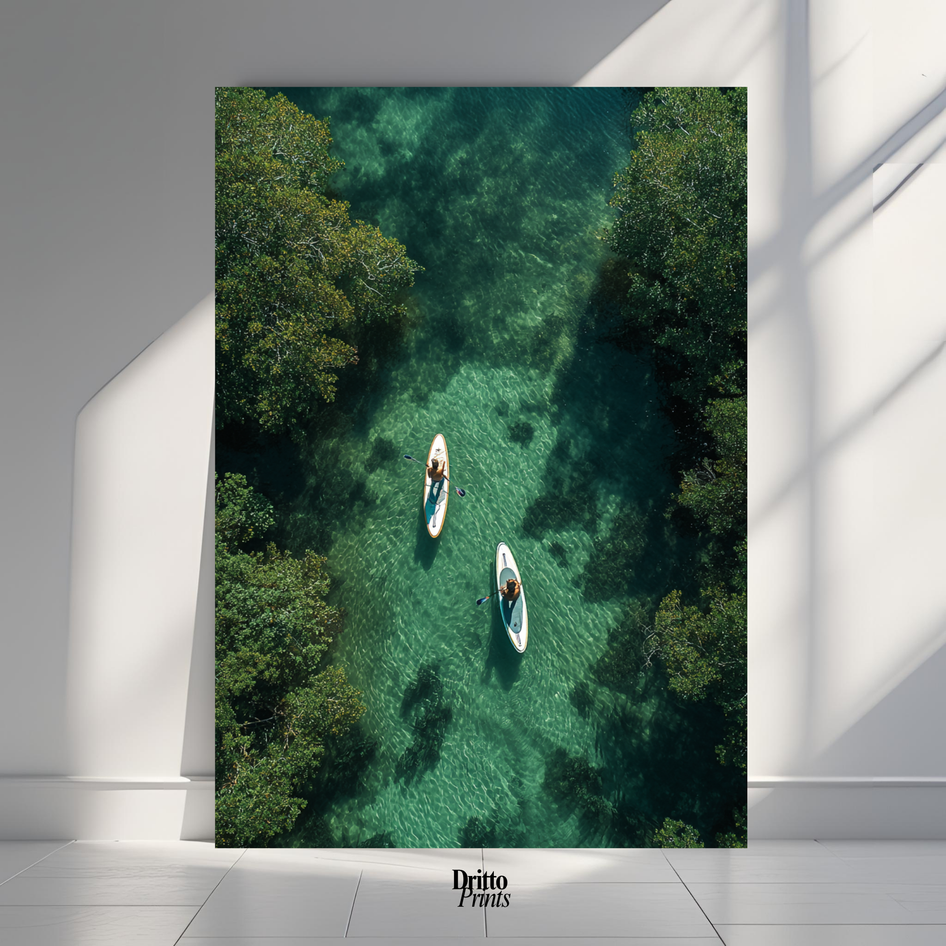 (PD25) Paddleboard Serenity – Florida from Above Poster