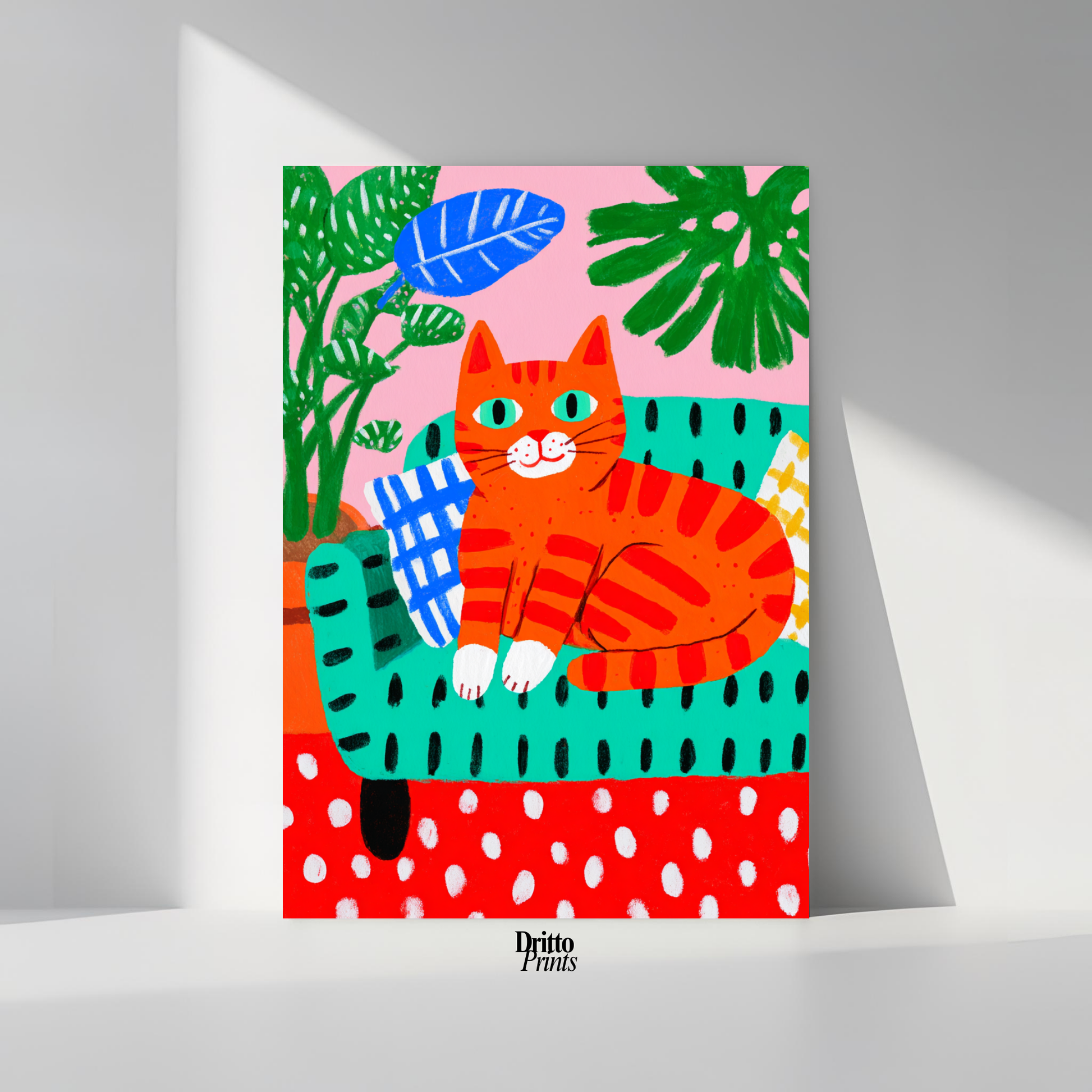 (PD39) Silly Orange Cat Caught in the Act - Poster