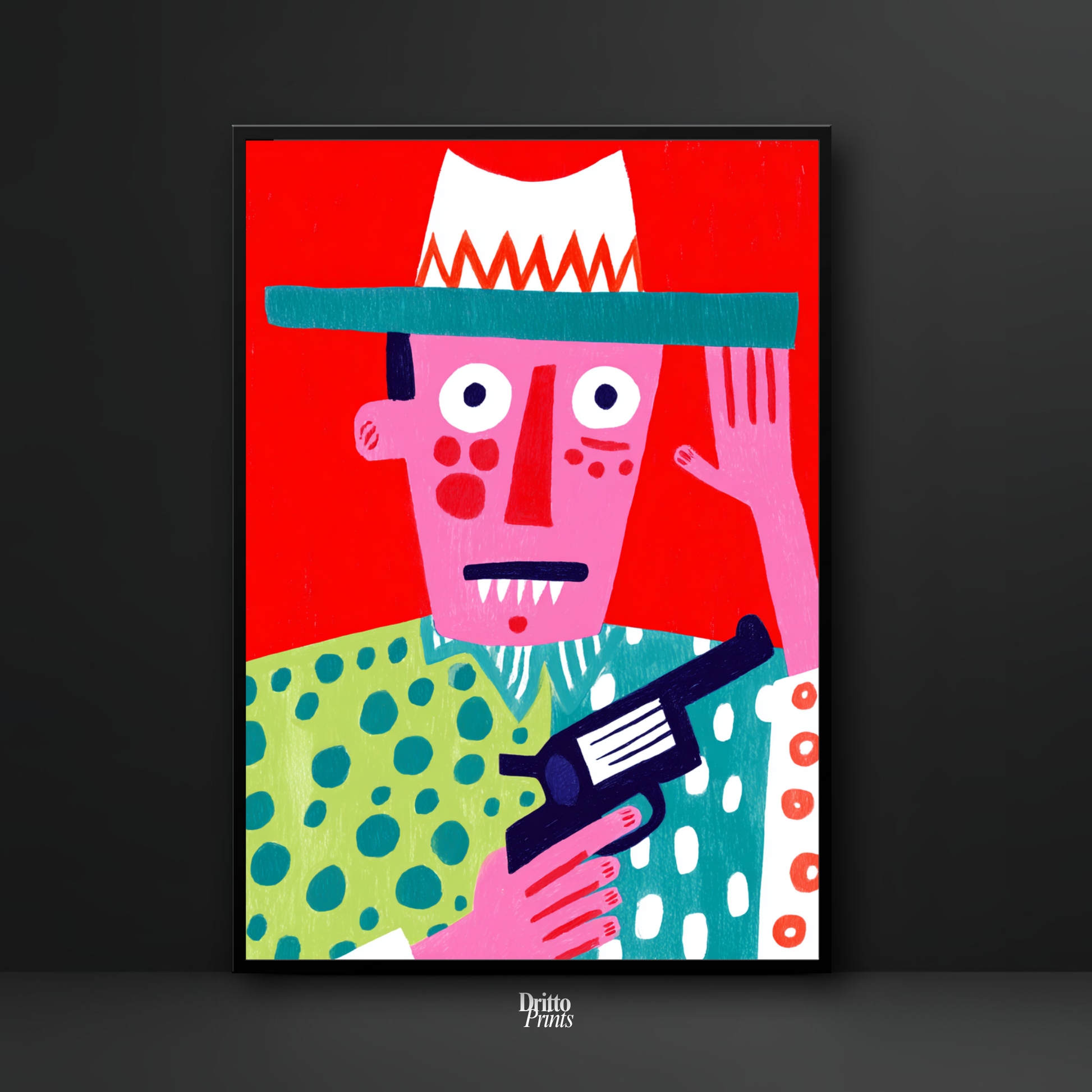 (FD43) Zombie Sheriff - Framed matte paper poster