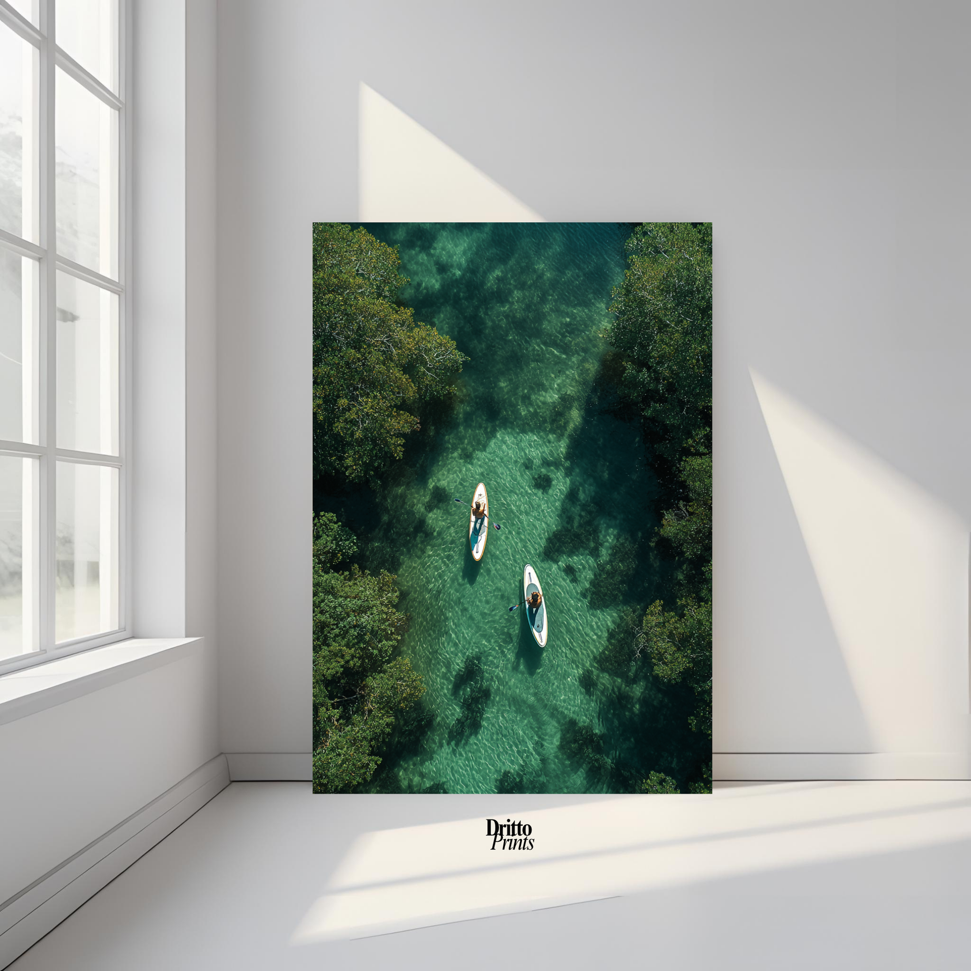 (PD25) Paddleboard Serenity – Florida from Above Poster