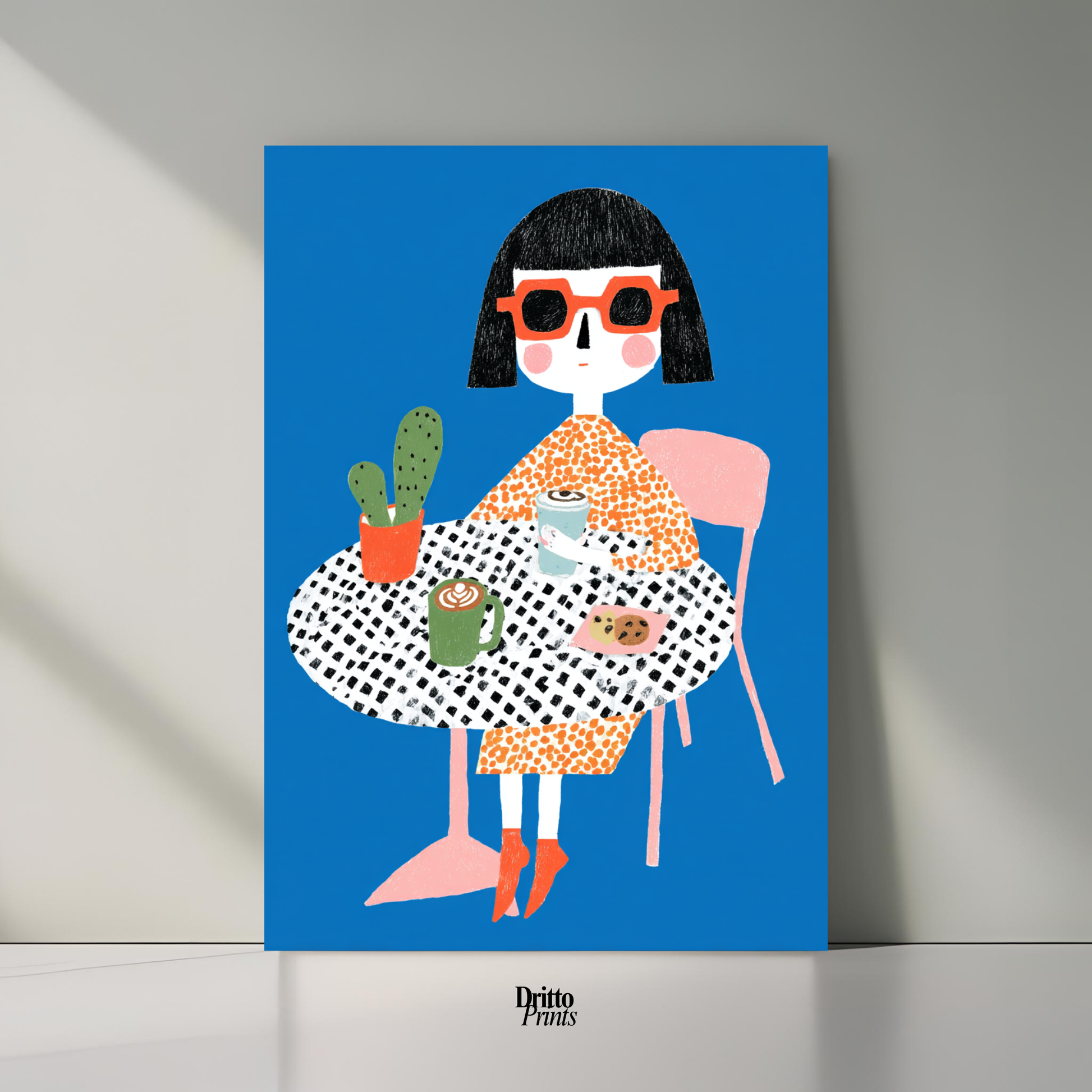 (PD42) Woman At Cafe - Poster