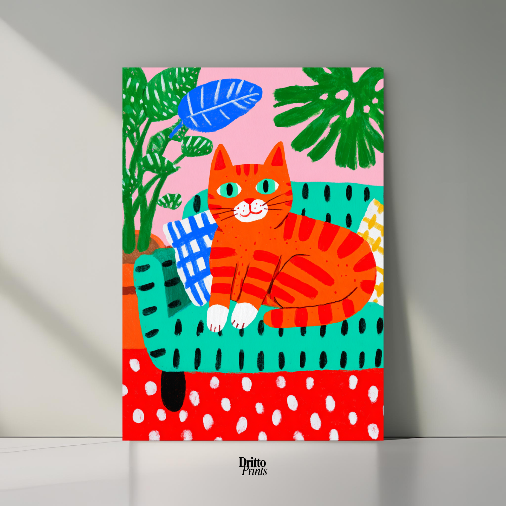 (PD39) Silly Orange Cat Caught in the Act - Poster
