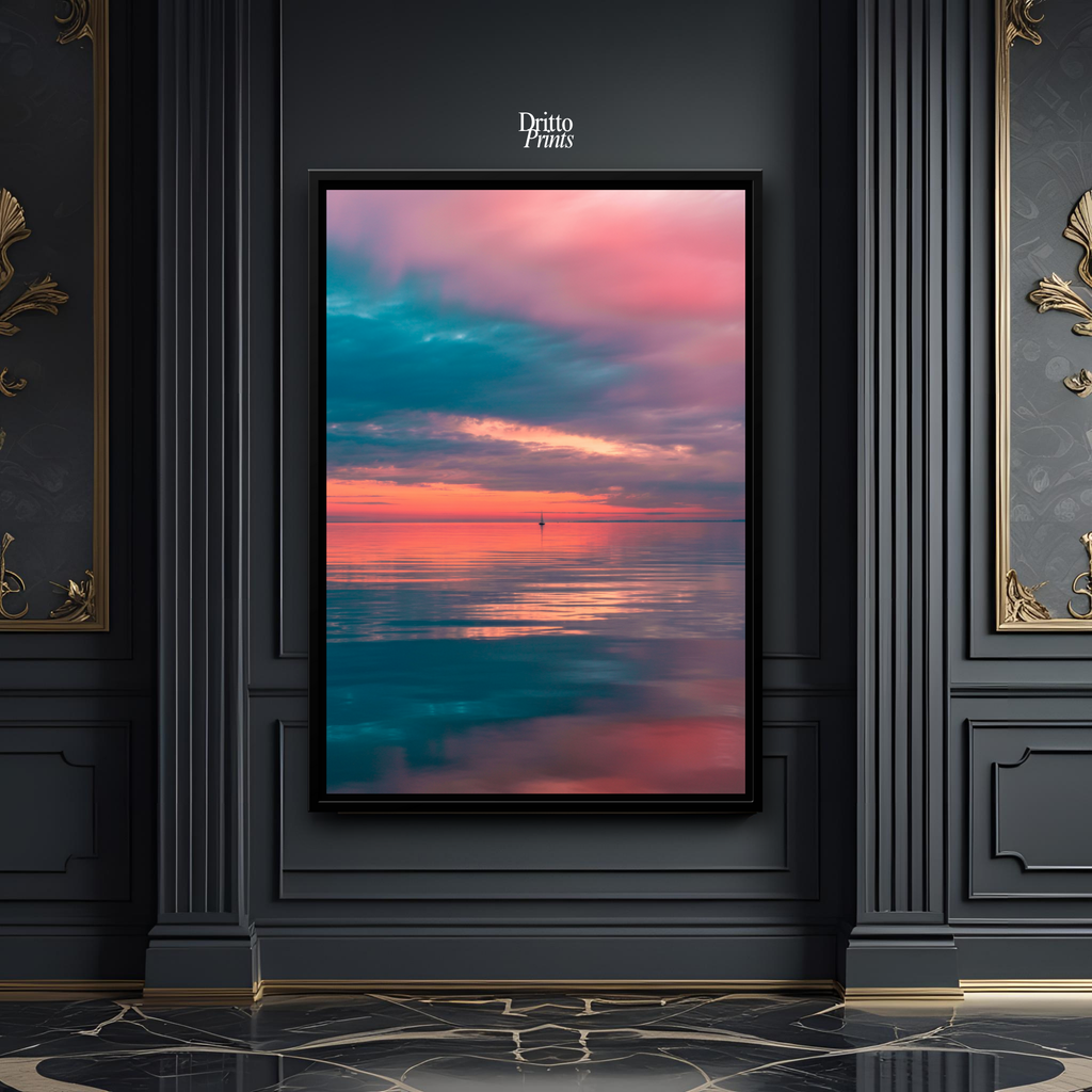 (CF4) Tranquil Neon Dawn - Framed canvas