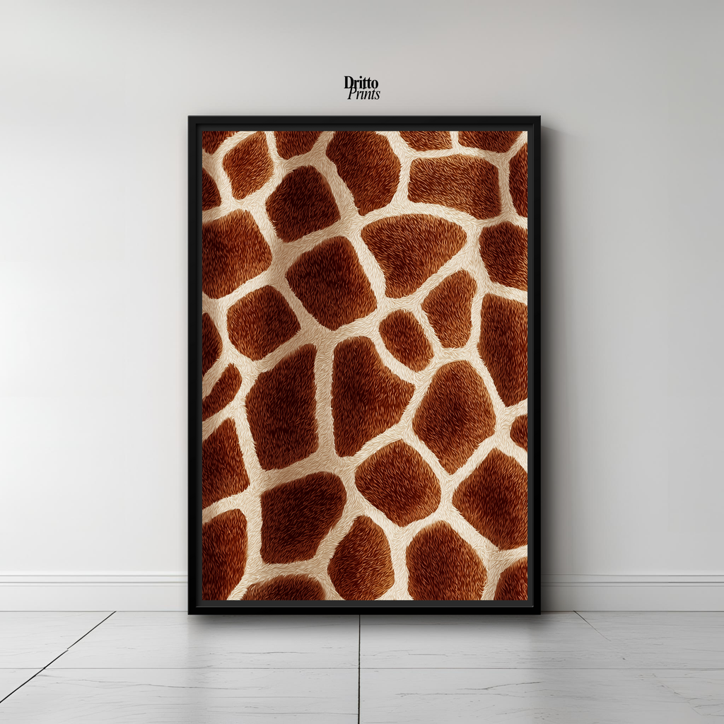 (CF7) Giraffe Stripes Skin Pattern - Framed canvas