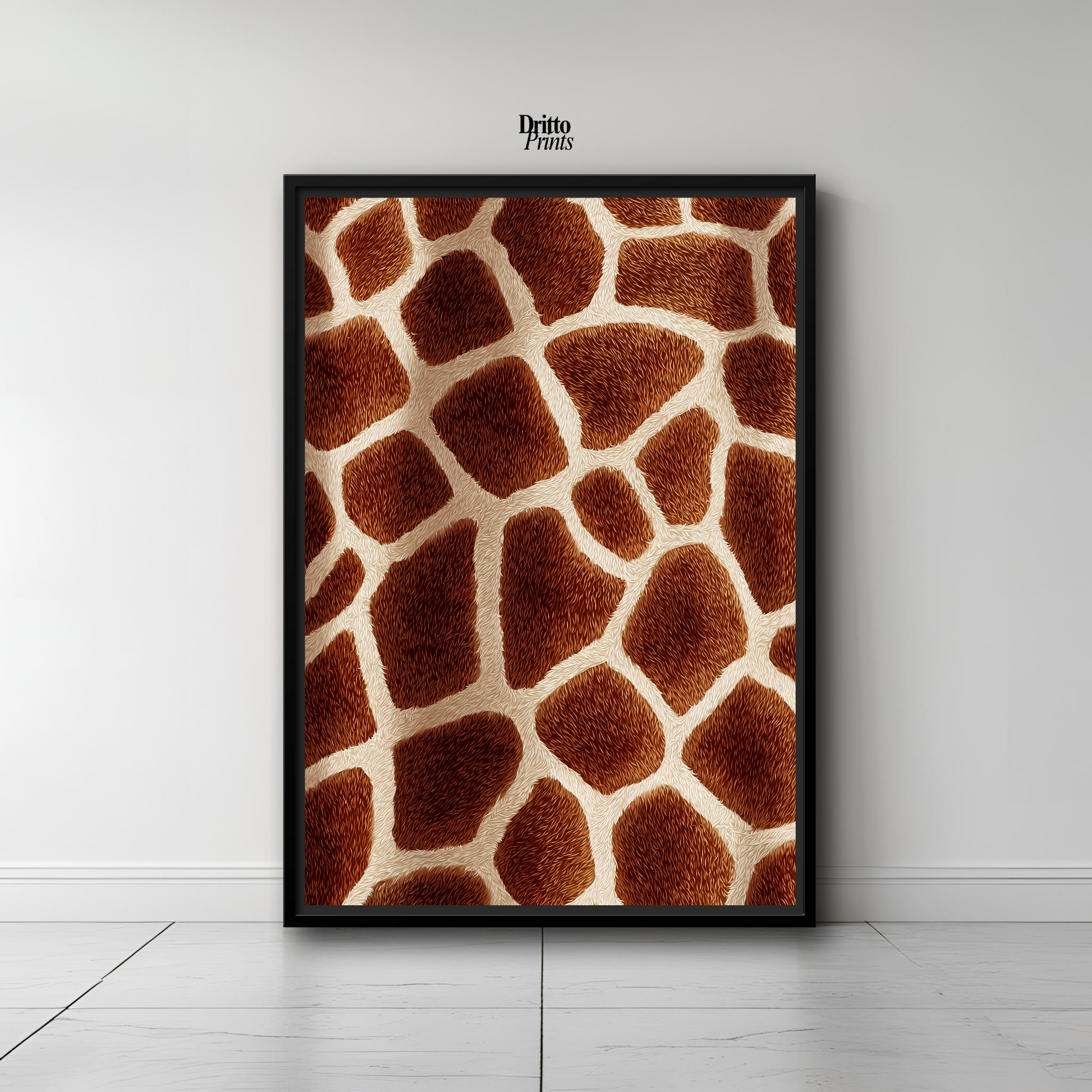 (CF7) Giraffe Stripes Skin Pattern - Framed canvas