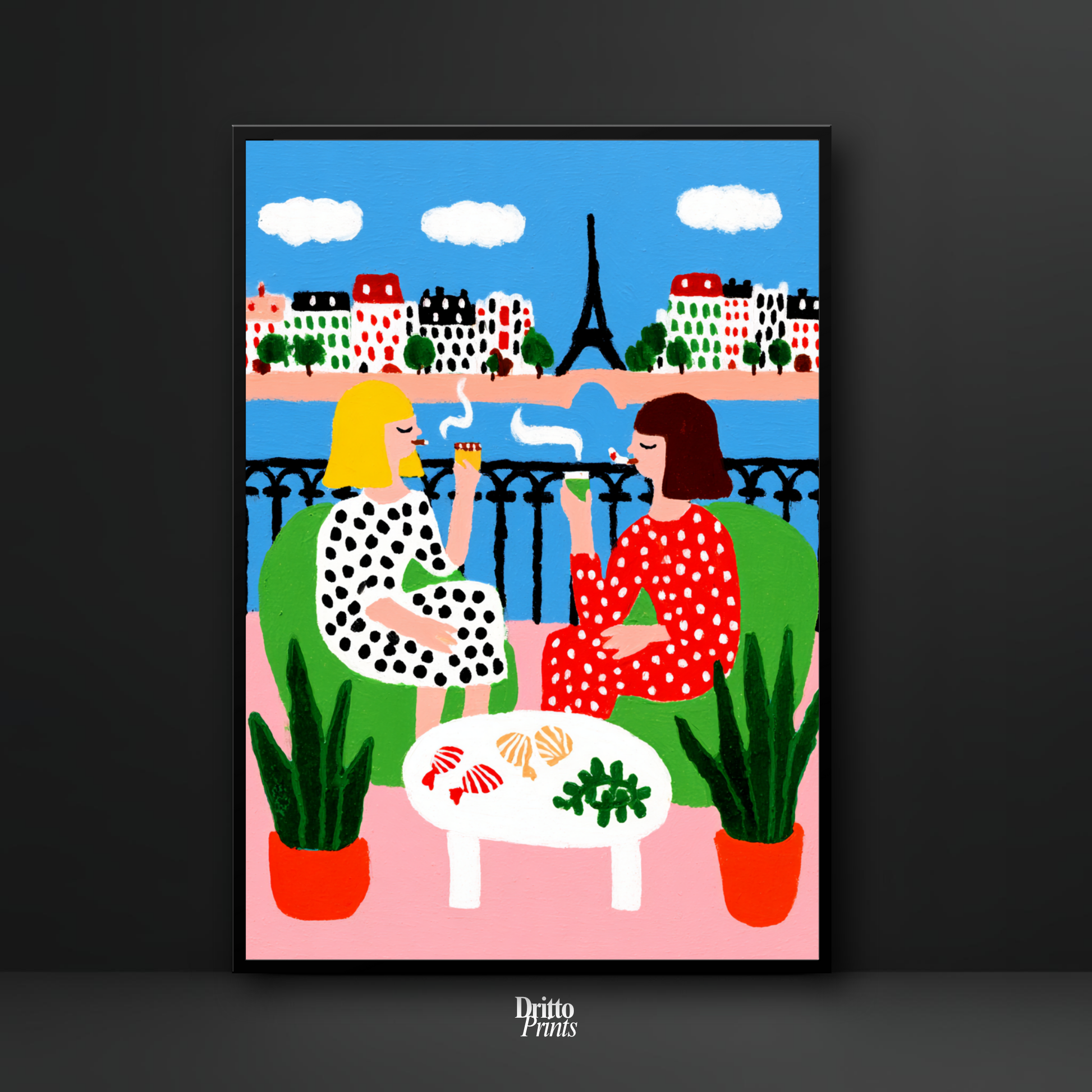(FD36) Balcony Moments in Paris – Matisse Style Framed Matte Paper Poster
