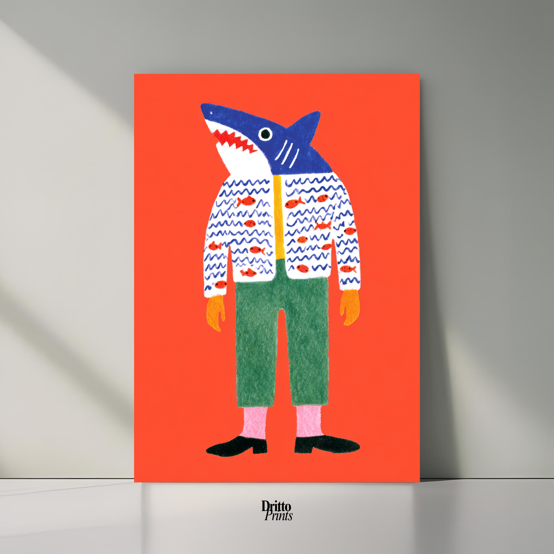(PD33) Cyber Predator – High-Tech Shark Mask Poster