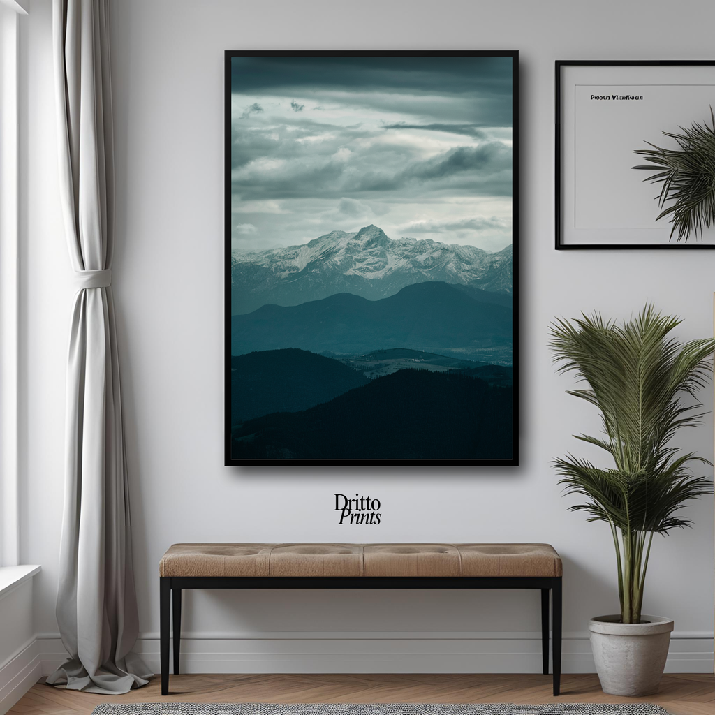 (FD24) Veil of Mountains - Framed matte paper poster