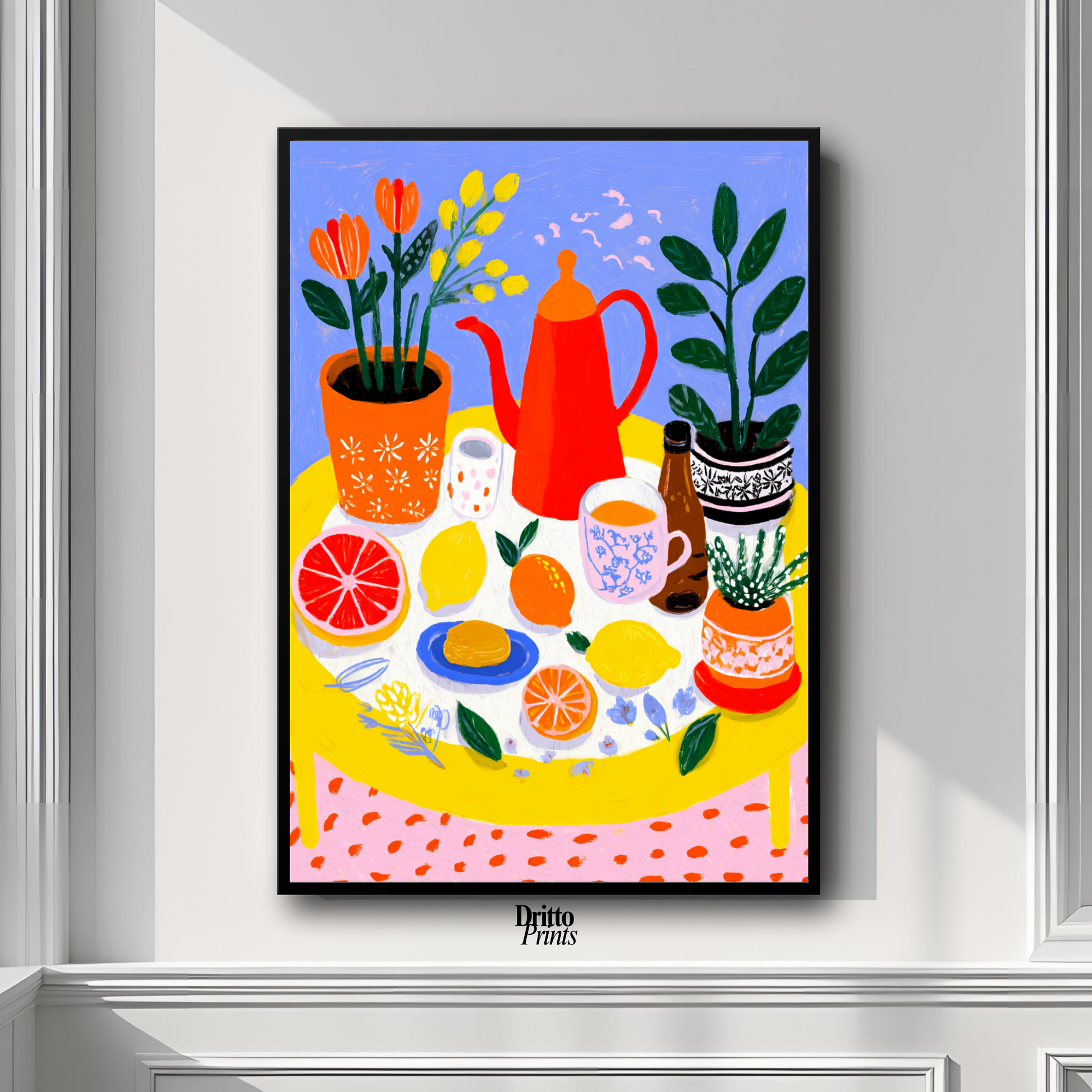 (FD44) Dacha Morning Table - Framed matte paper poster