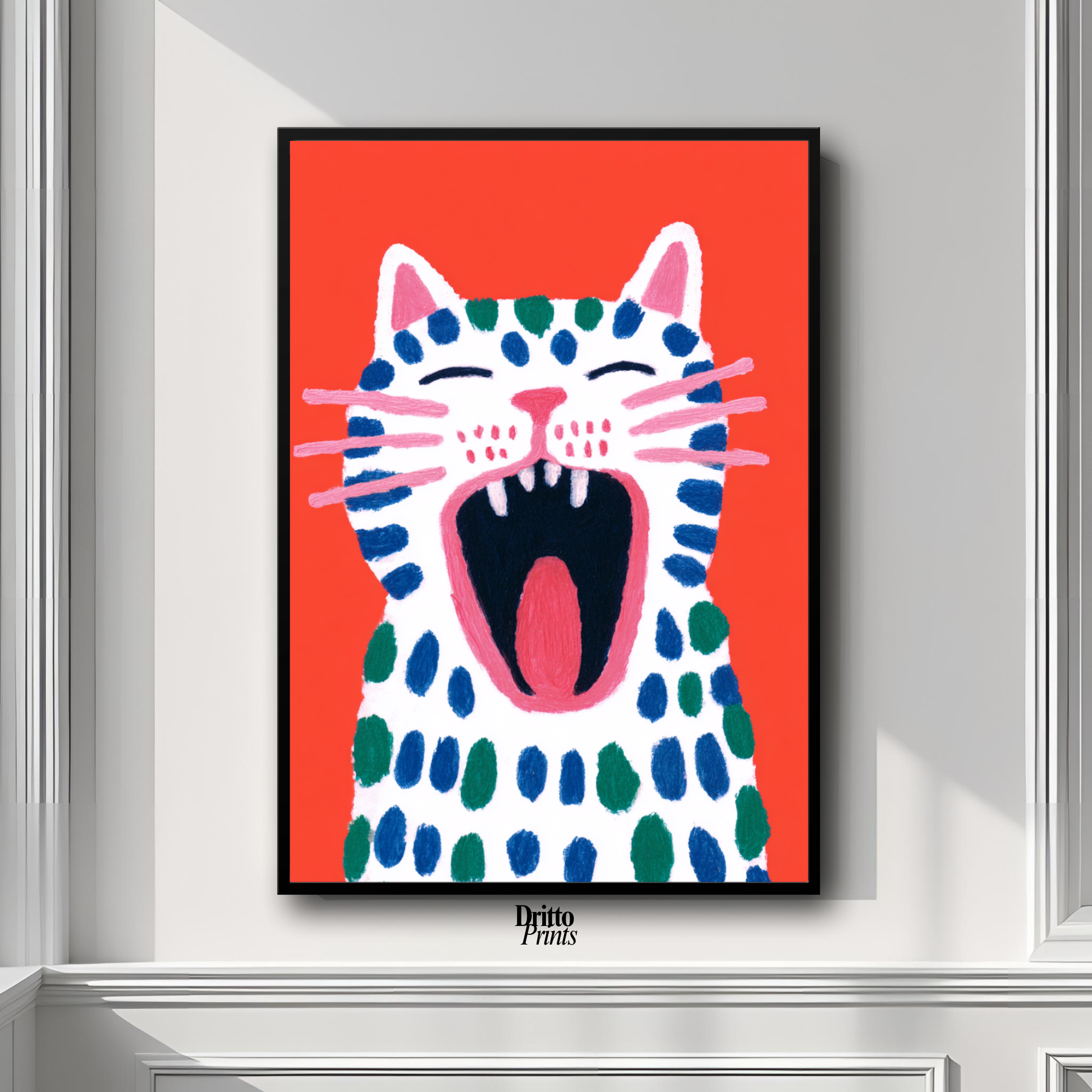(FD48) The Screaming Paws - Framed matte paper poster