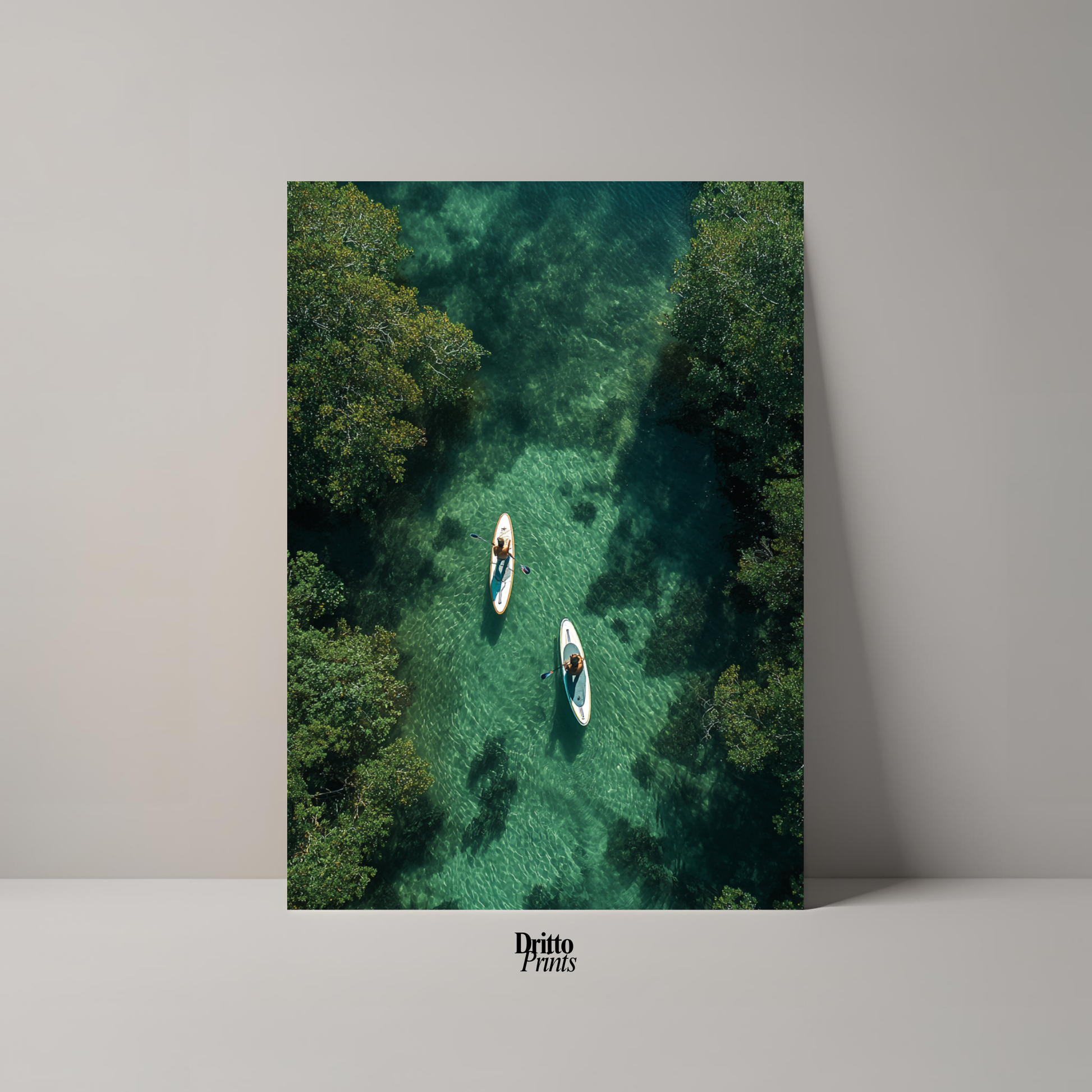 (PD25) Paddleboard Serenity – Florida from Above Poster