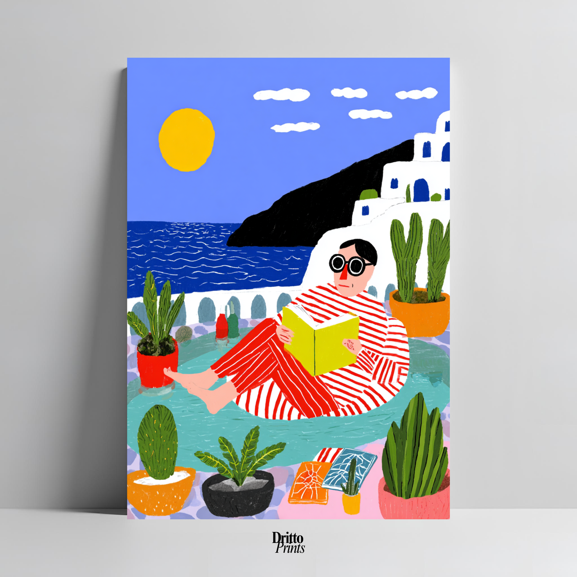 (PD38) Morning Glow at the Villa – 1980s Poolside Poster