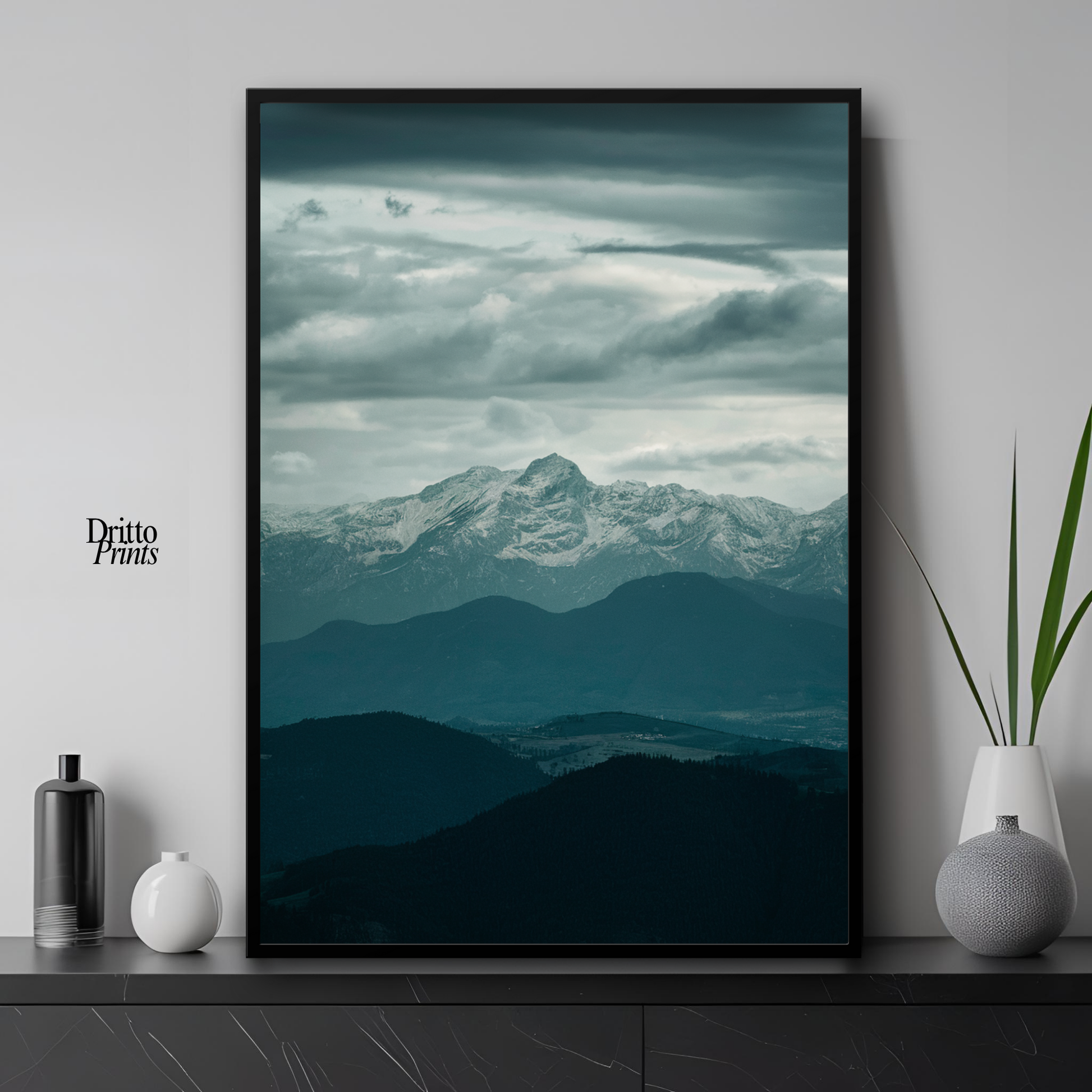 (FD24) Veil of Mountains - Framed matte paper poster