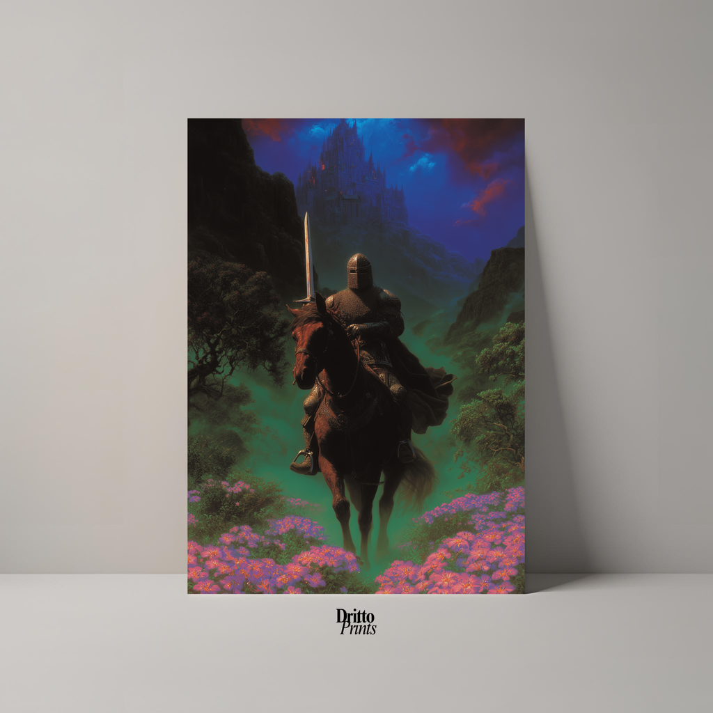 (PD24) Moonlit Bloom: The Knight Among Violets - Poster