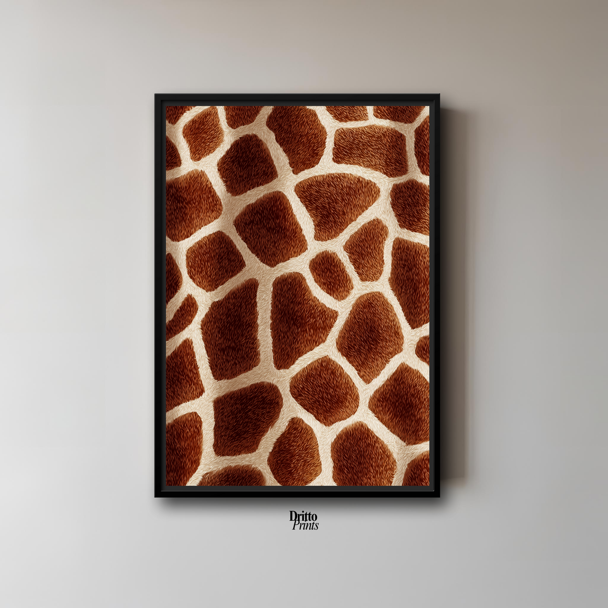 (CF7) Giraffe Stripes Skin Pattern - Framed canvas