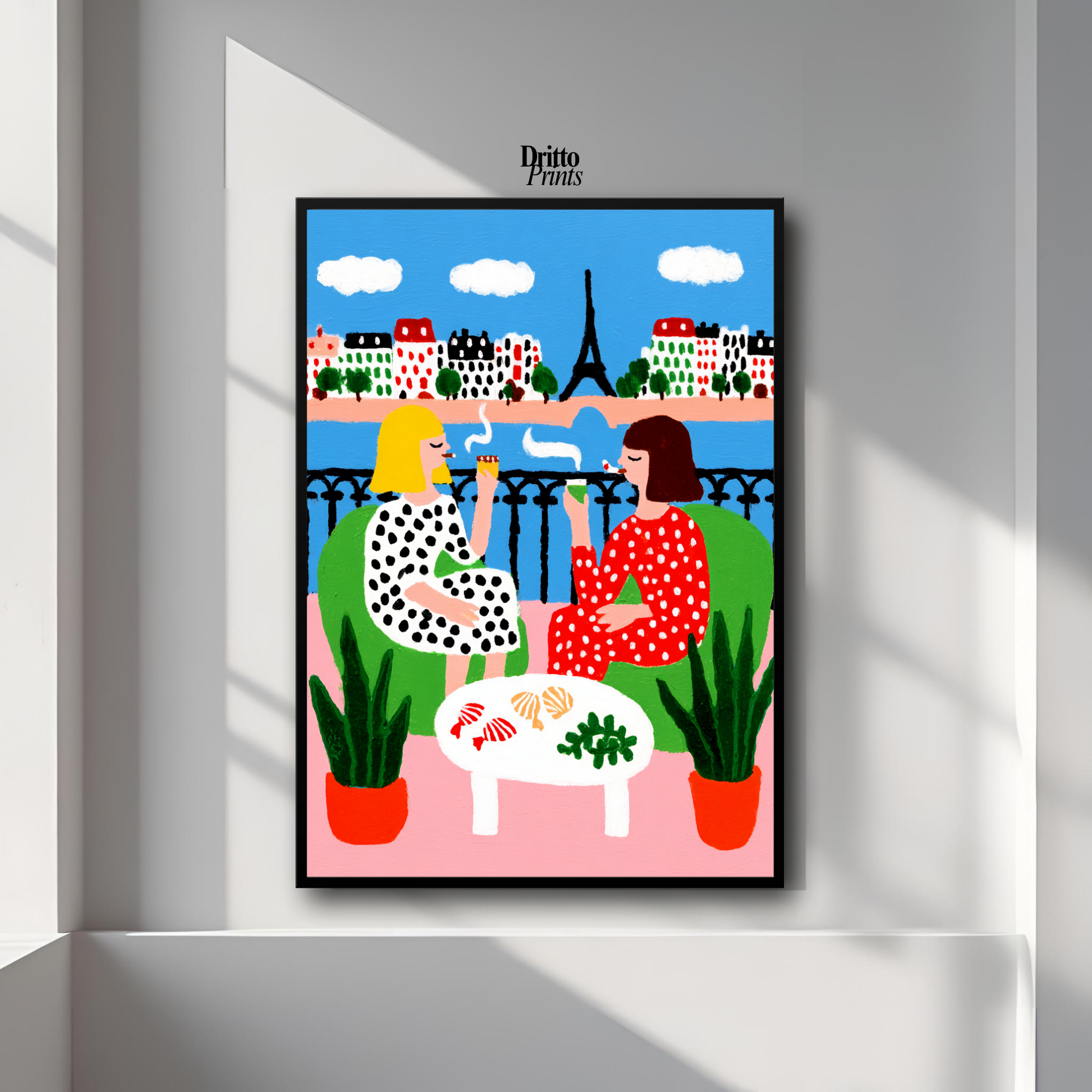 (FD36) Balcony Moments in Paris – Matisse Style Framed Matte Paper Poster