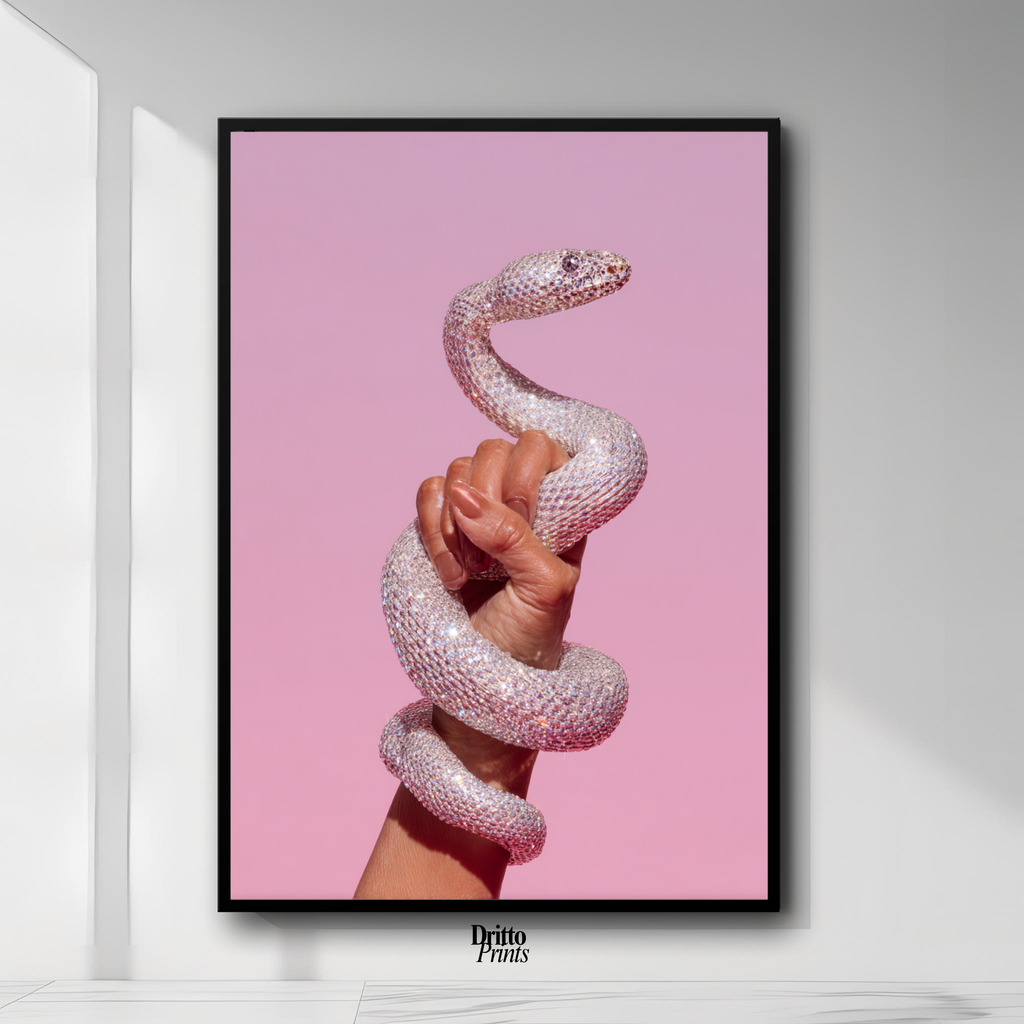 (FD31) Diamond Serpent in Her Hand - Framed matte paper poster