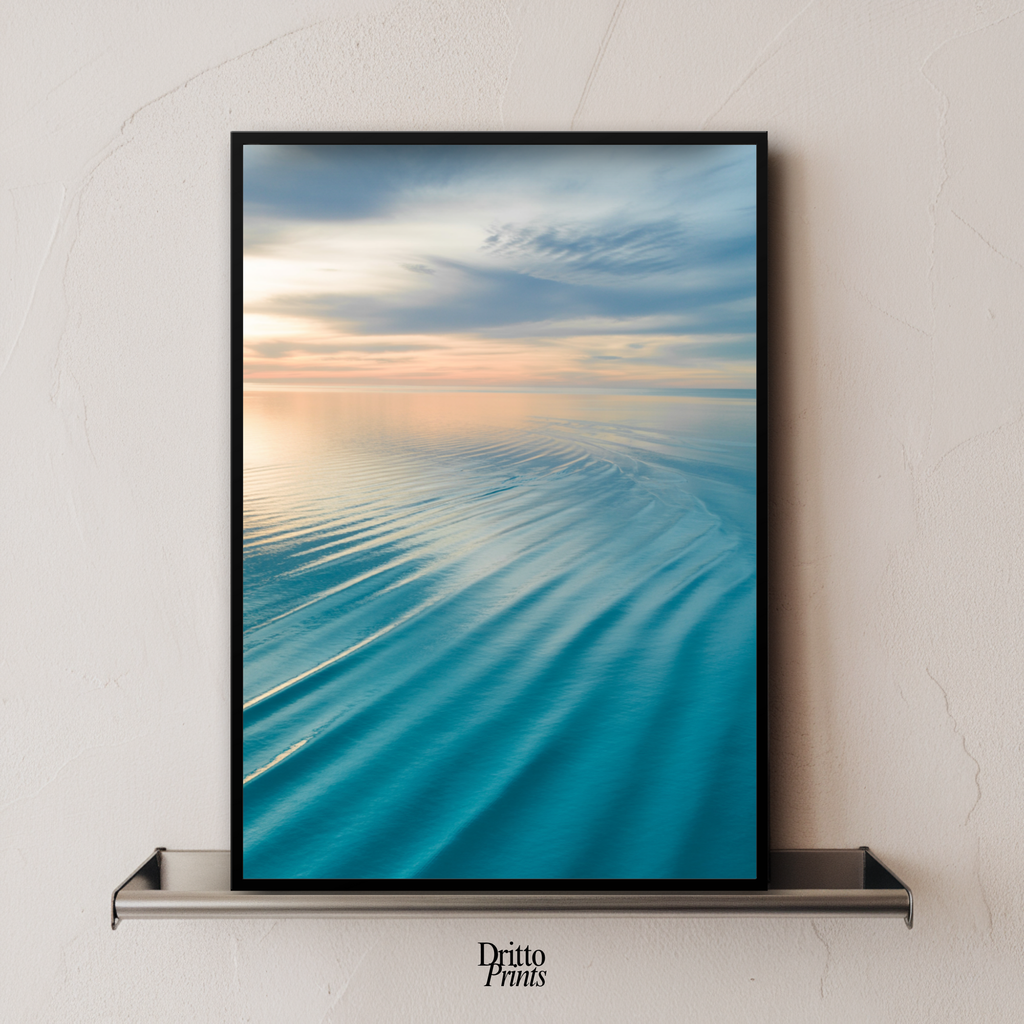 (FD16) Ocean in Pastel - Framed matte paper poster
