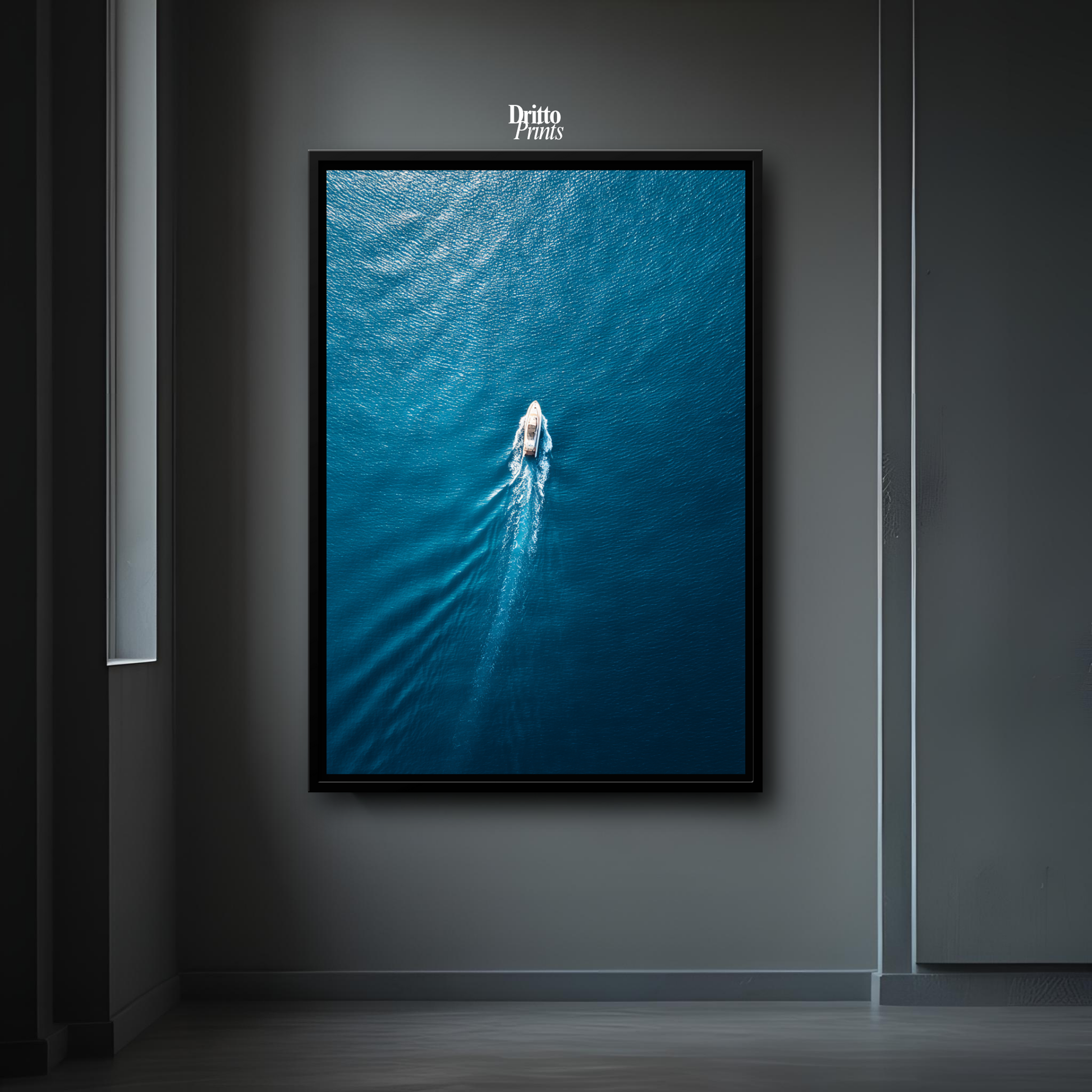 (CF6) Morning Drift Over Blue - Framed canvas