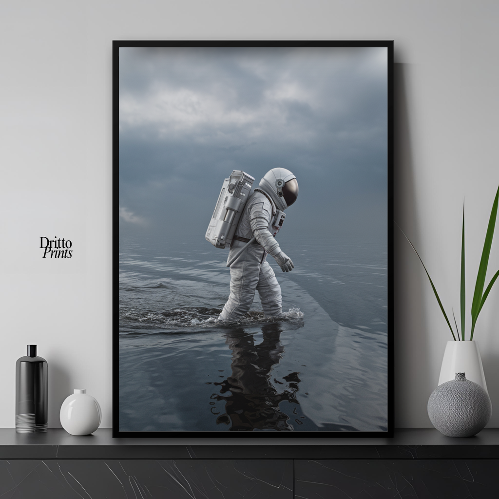 (FD25) Astronaut in Echo - Framed matte paper poster