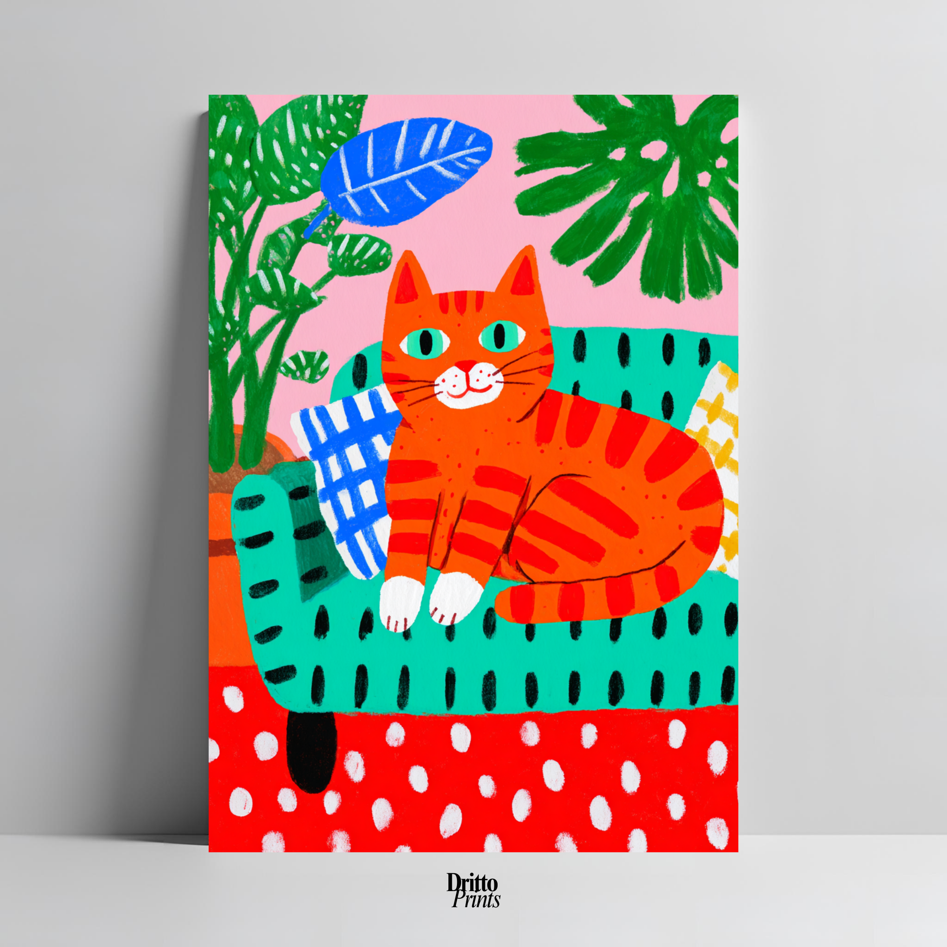 (PD39) Silly Orange Cat Caught in the Act - Poster