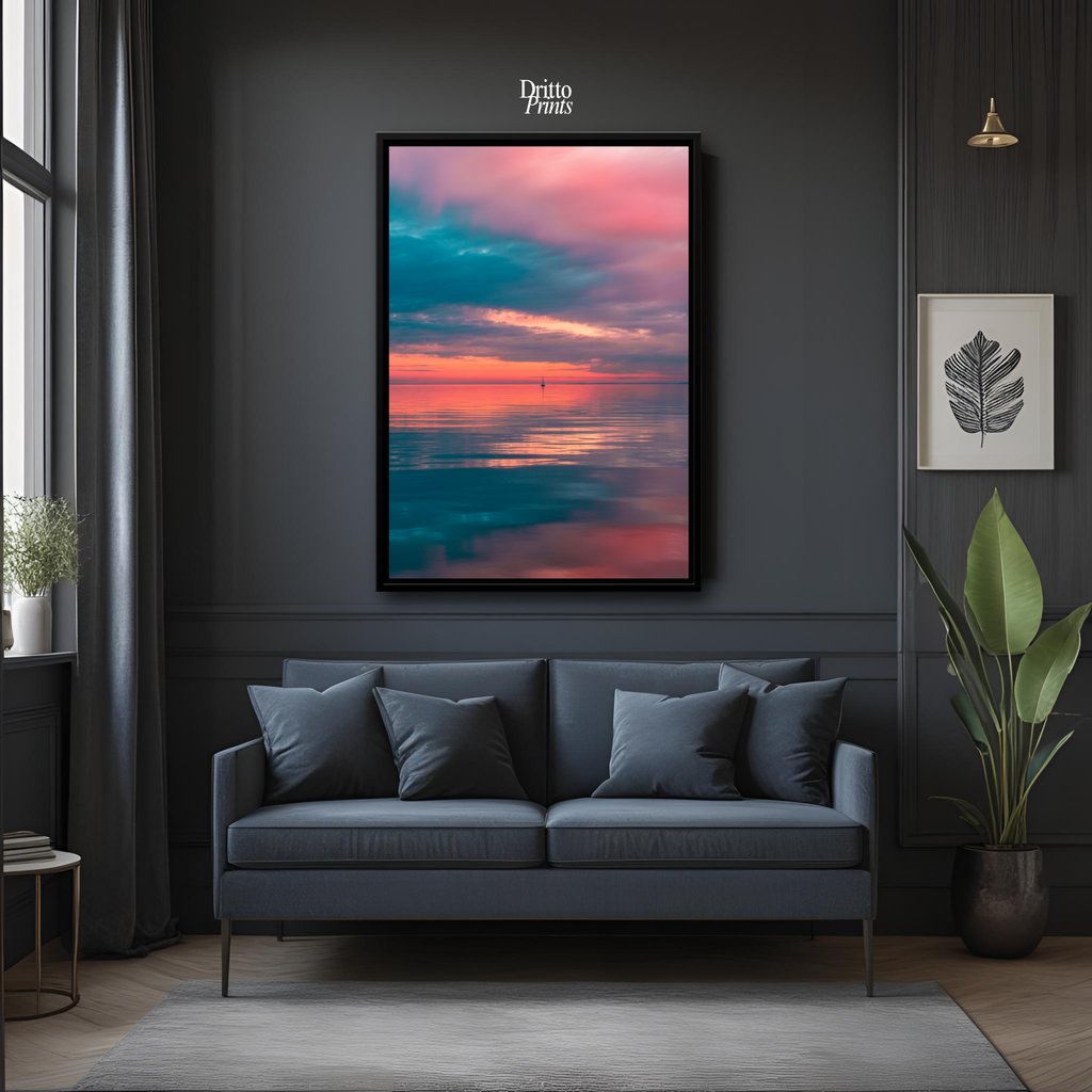 (CF4) Tranquil Neon Dawn - Framed canvas